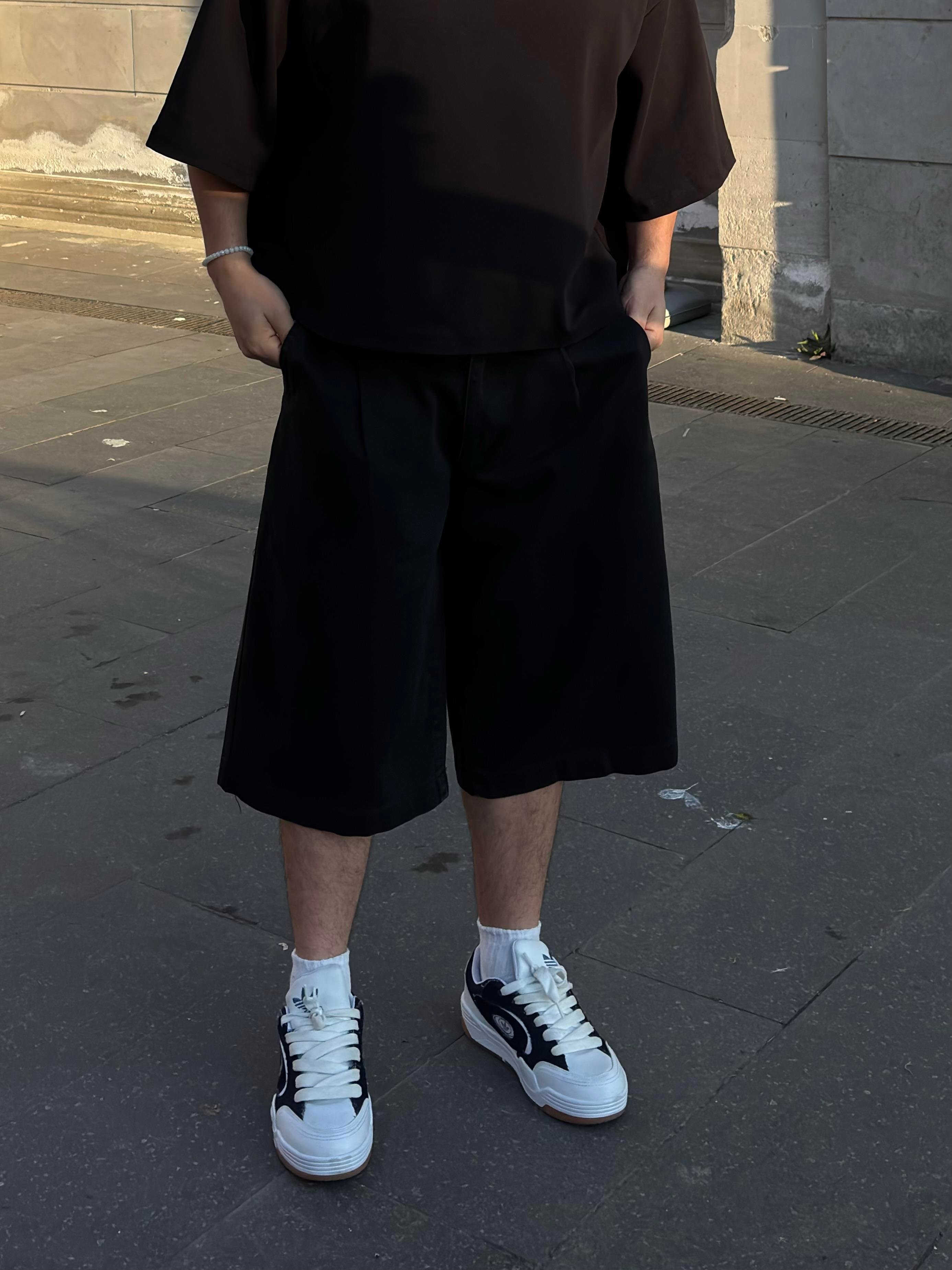 Black Neo Skate Denim Jorts