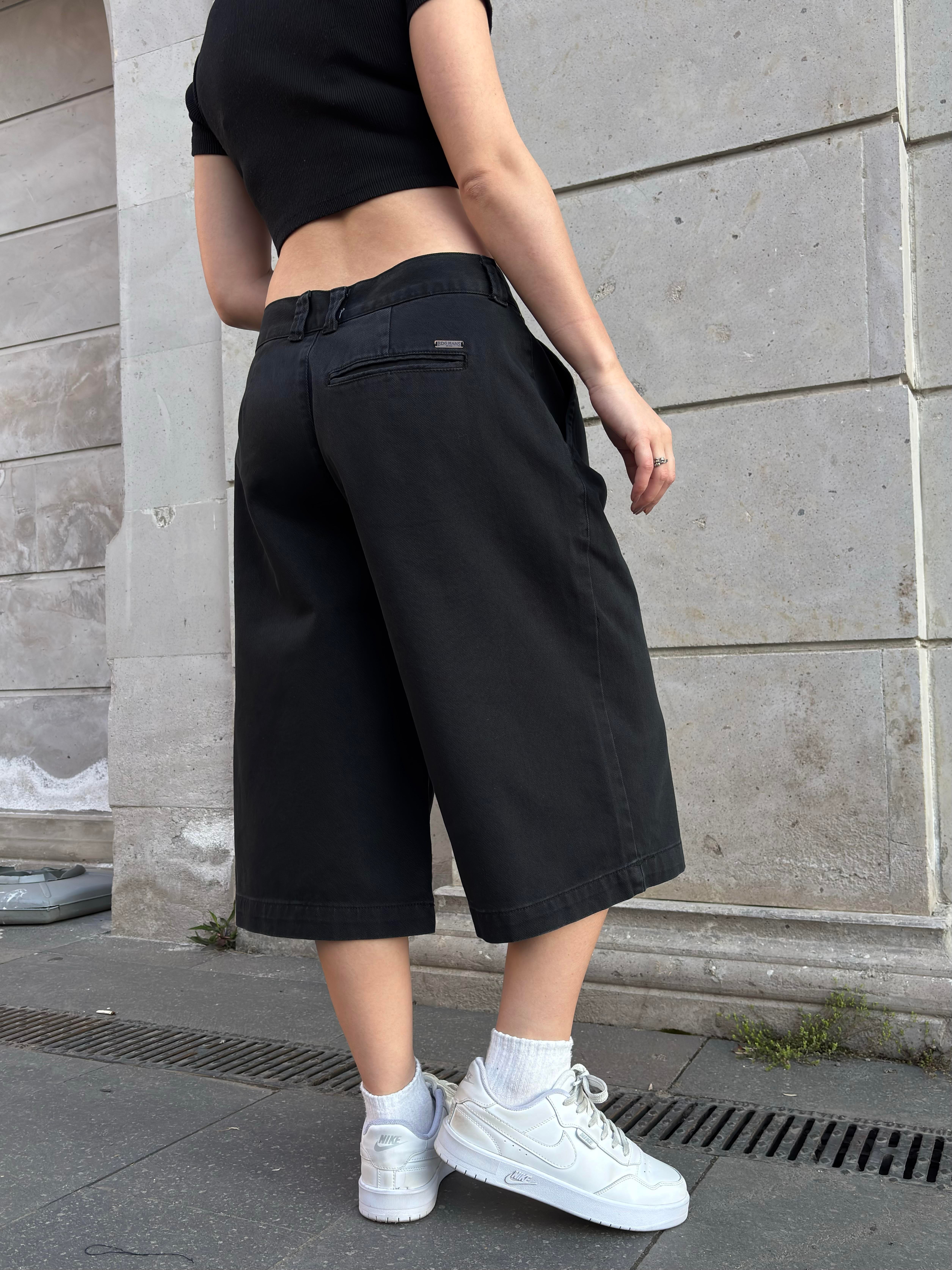 Black Neo Skate Denim Jorts