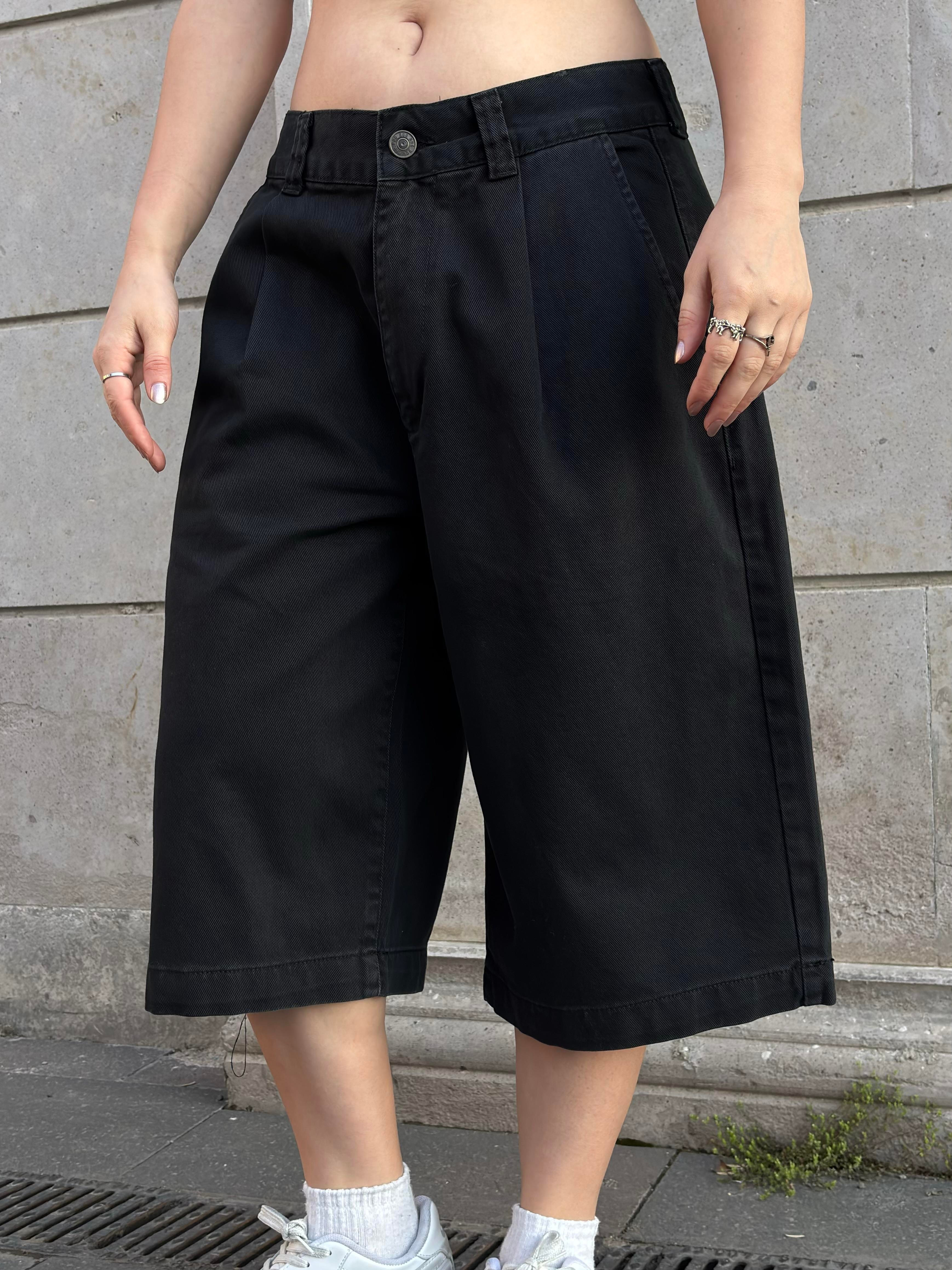 Black Neo Skate Denim Jorts