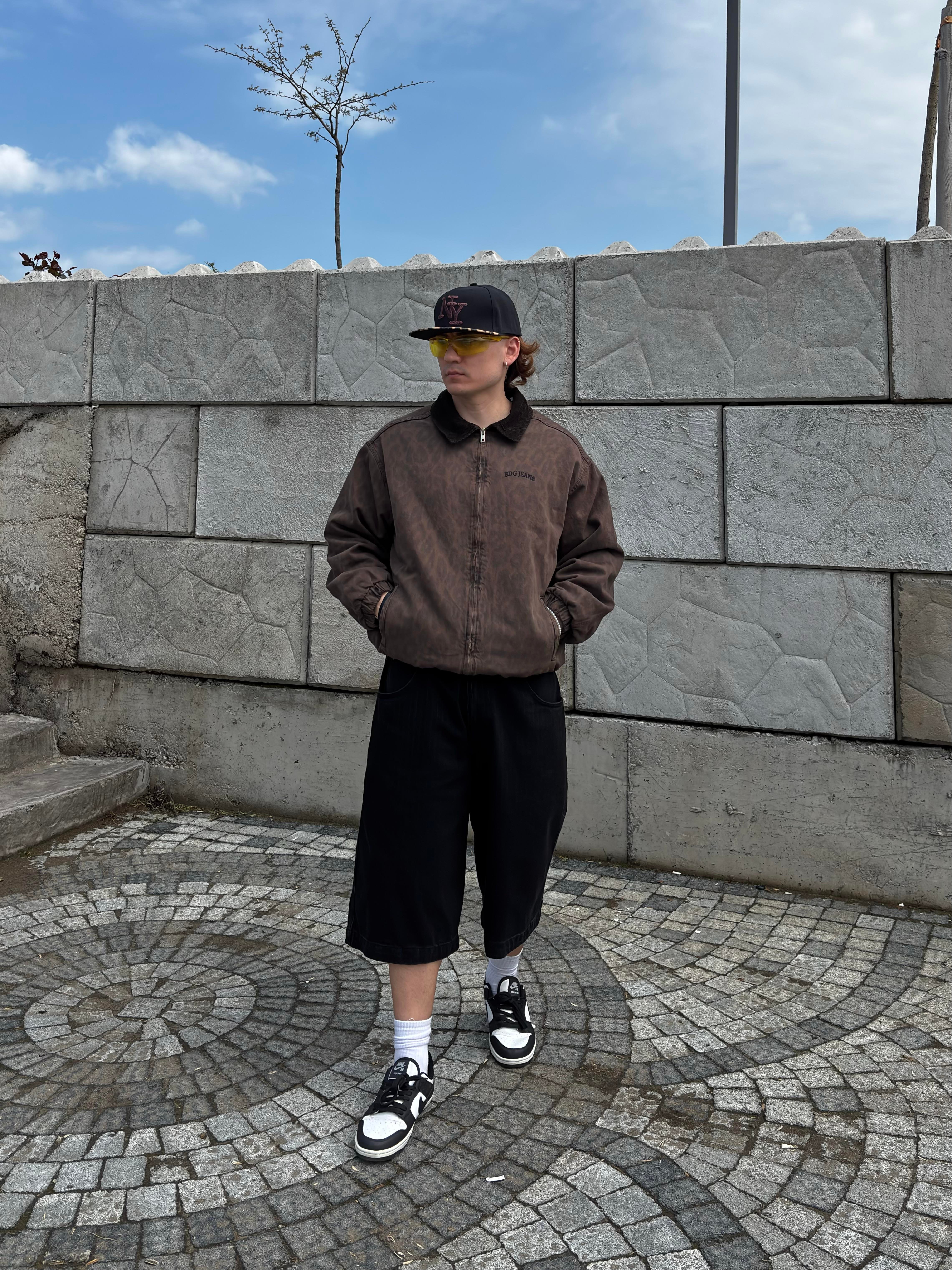 Black Neo Skate Pinstripe Jorts