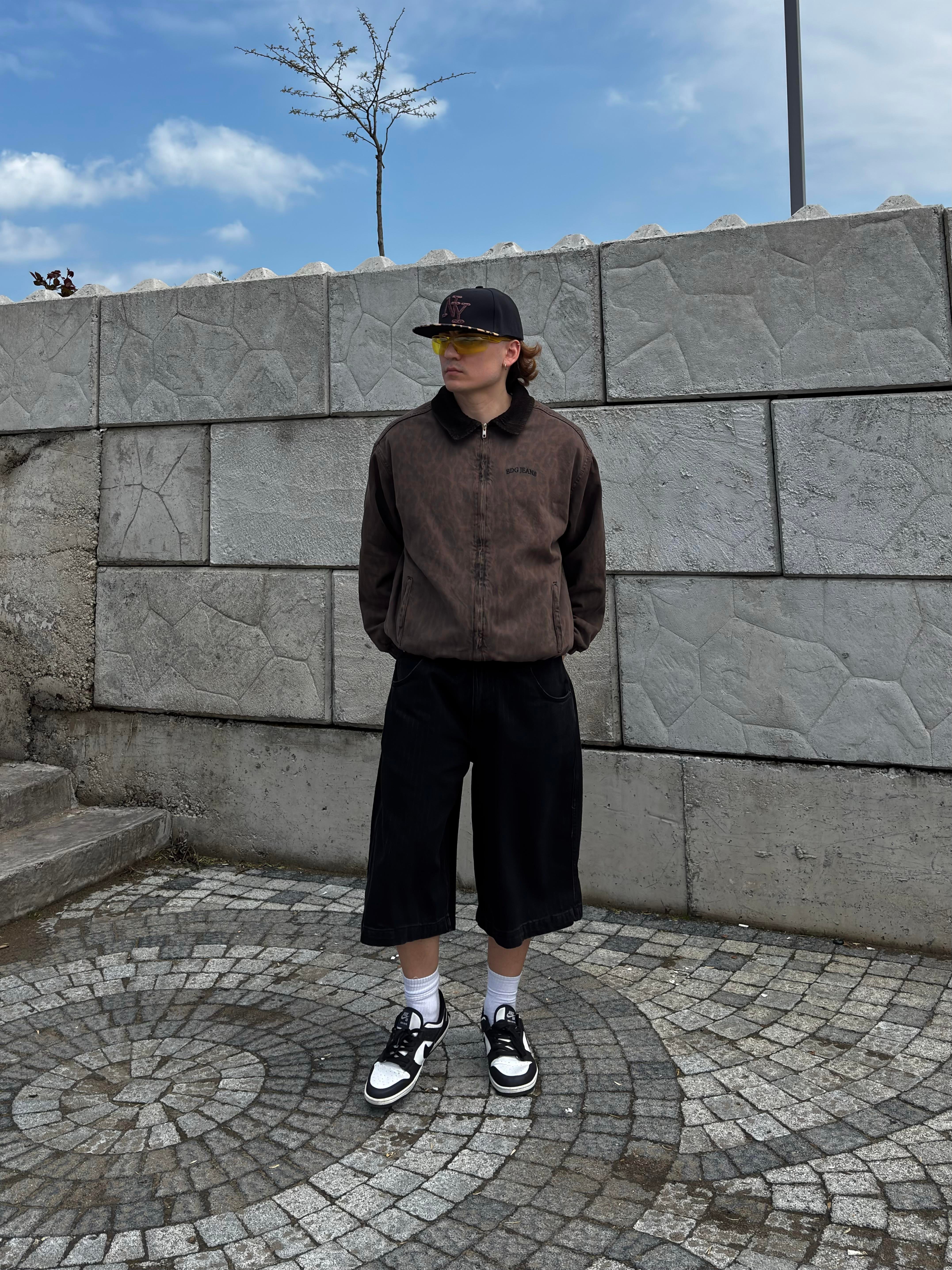 Black Neo Skate Pinstripe Jorts