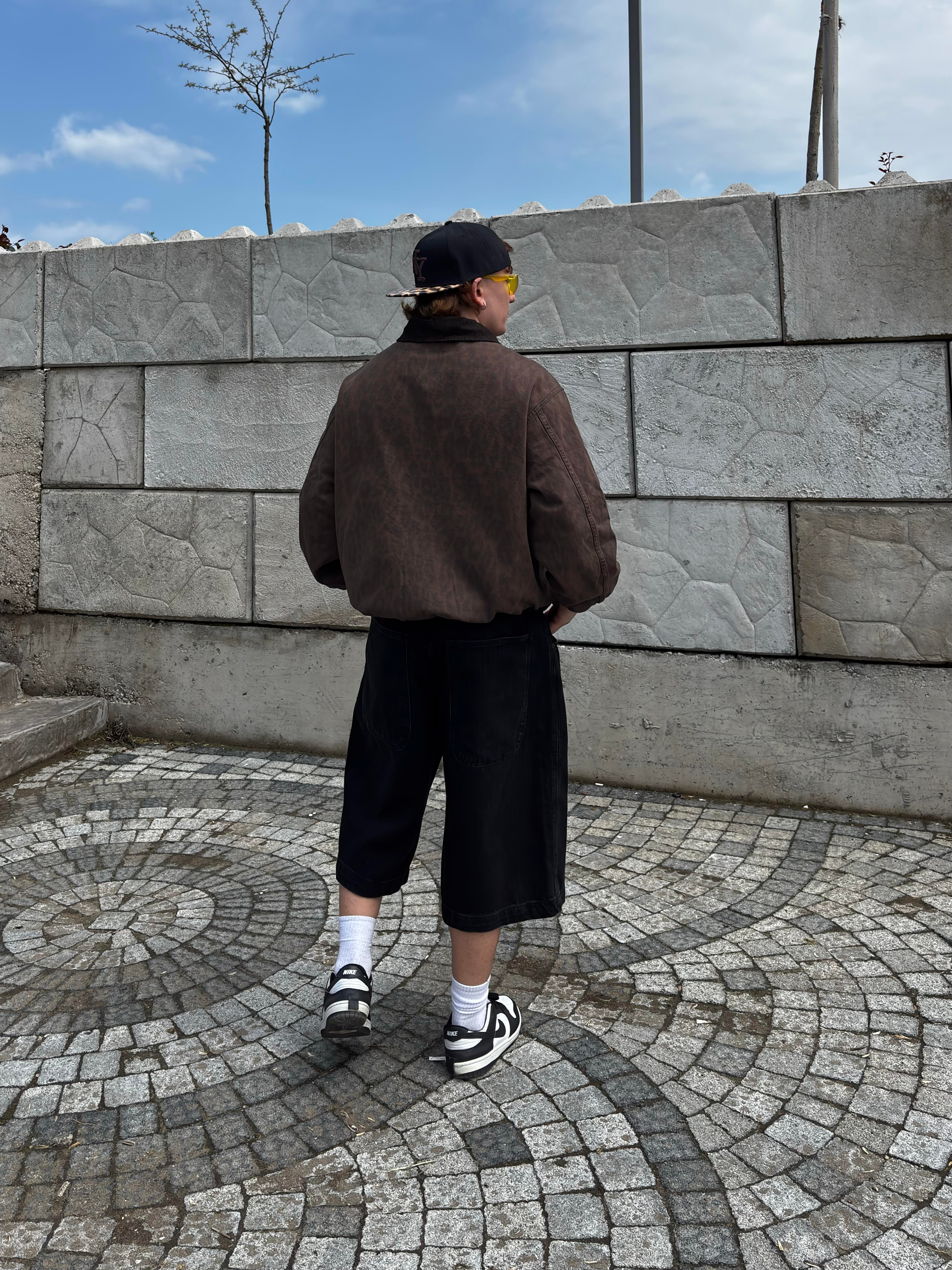 Black Neo Skate Pinstripe Jorts