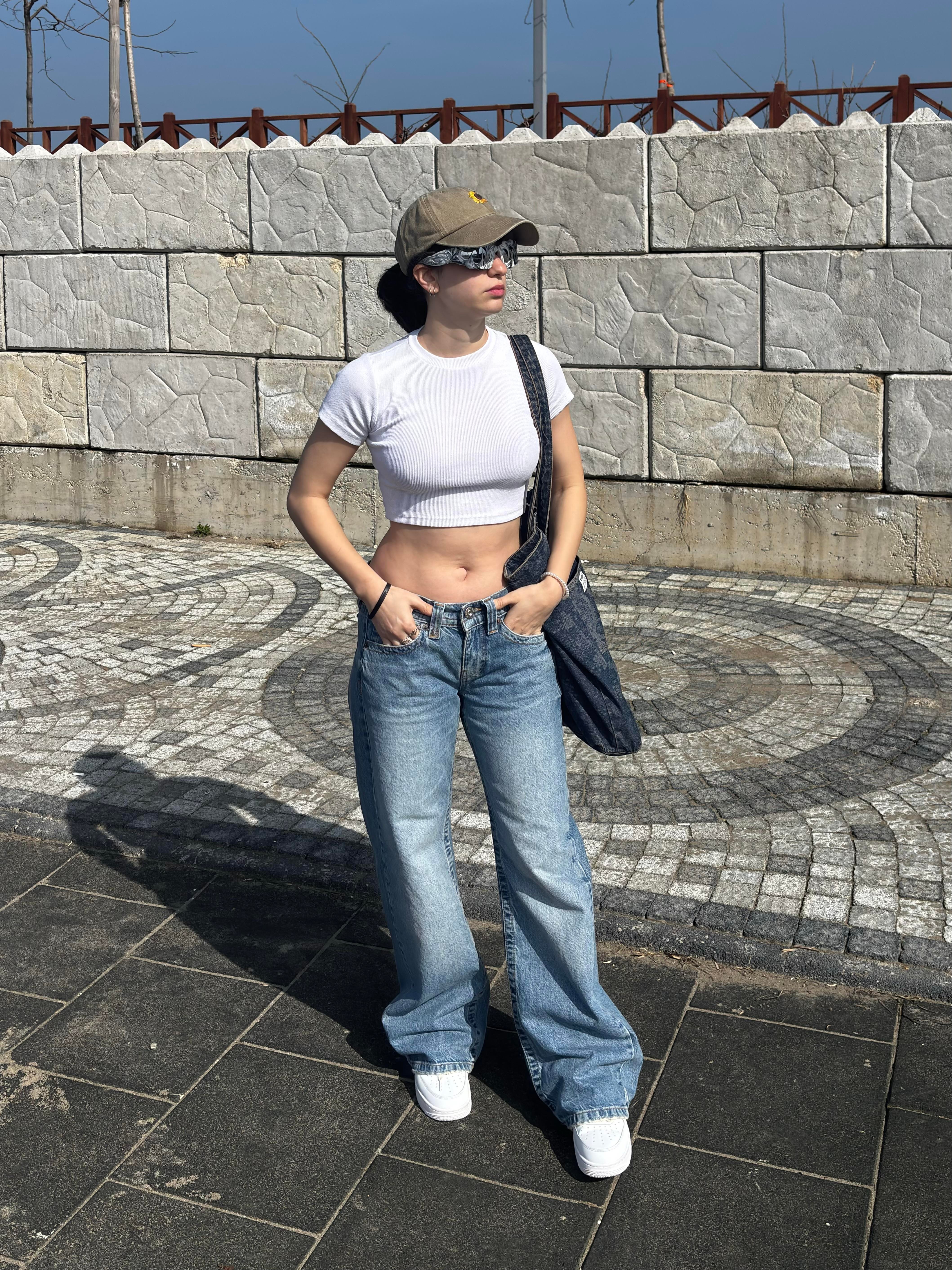 Blue Denim Düşük Bel Jean