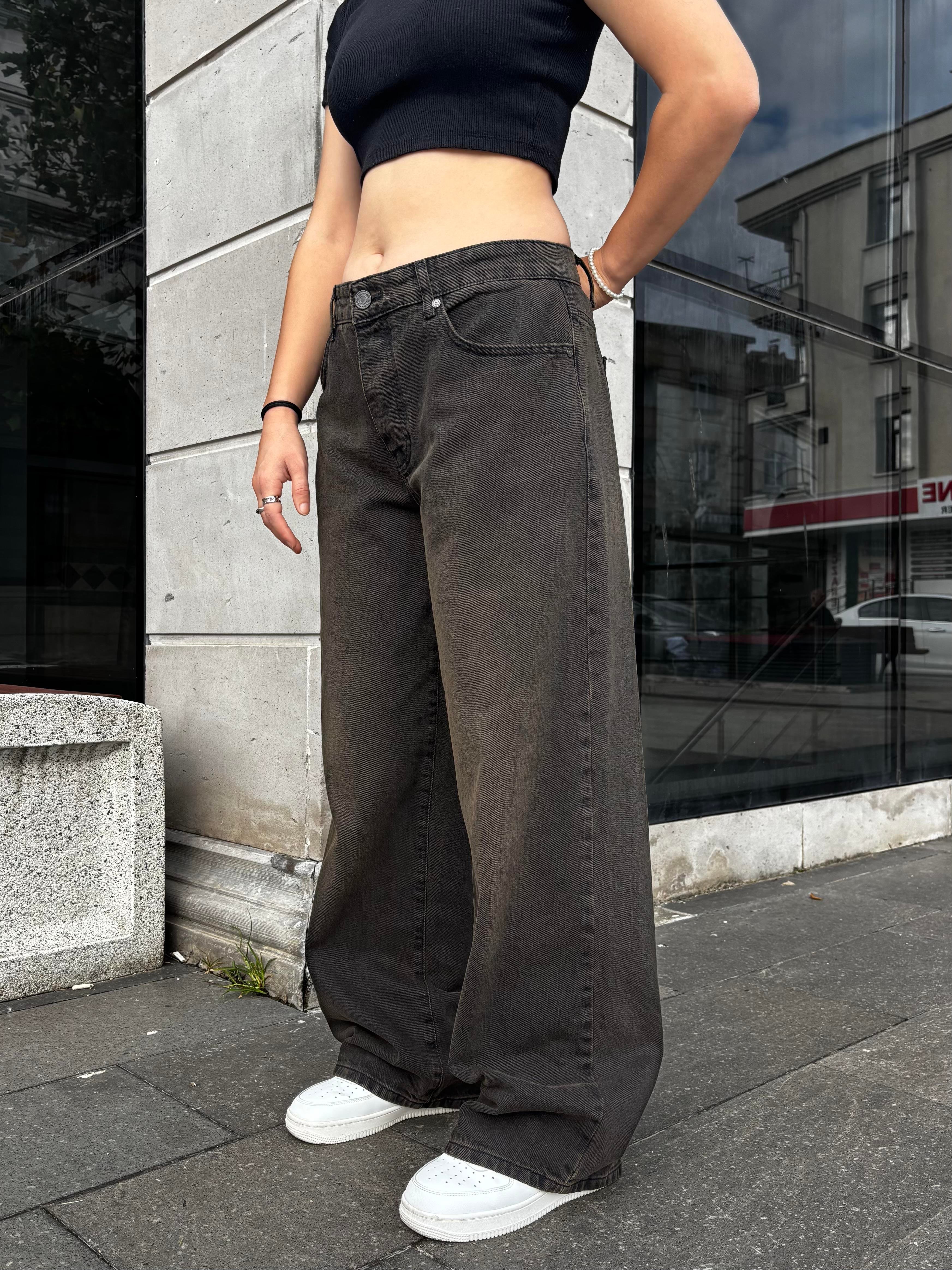 Brown Eskitme Ton Baggy Jean
