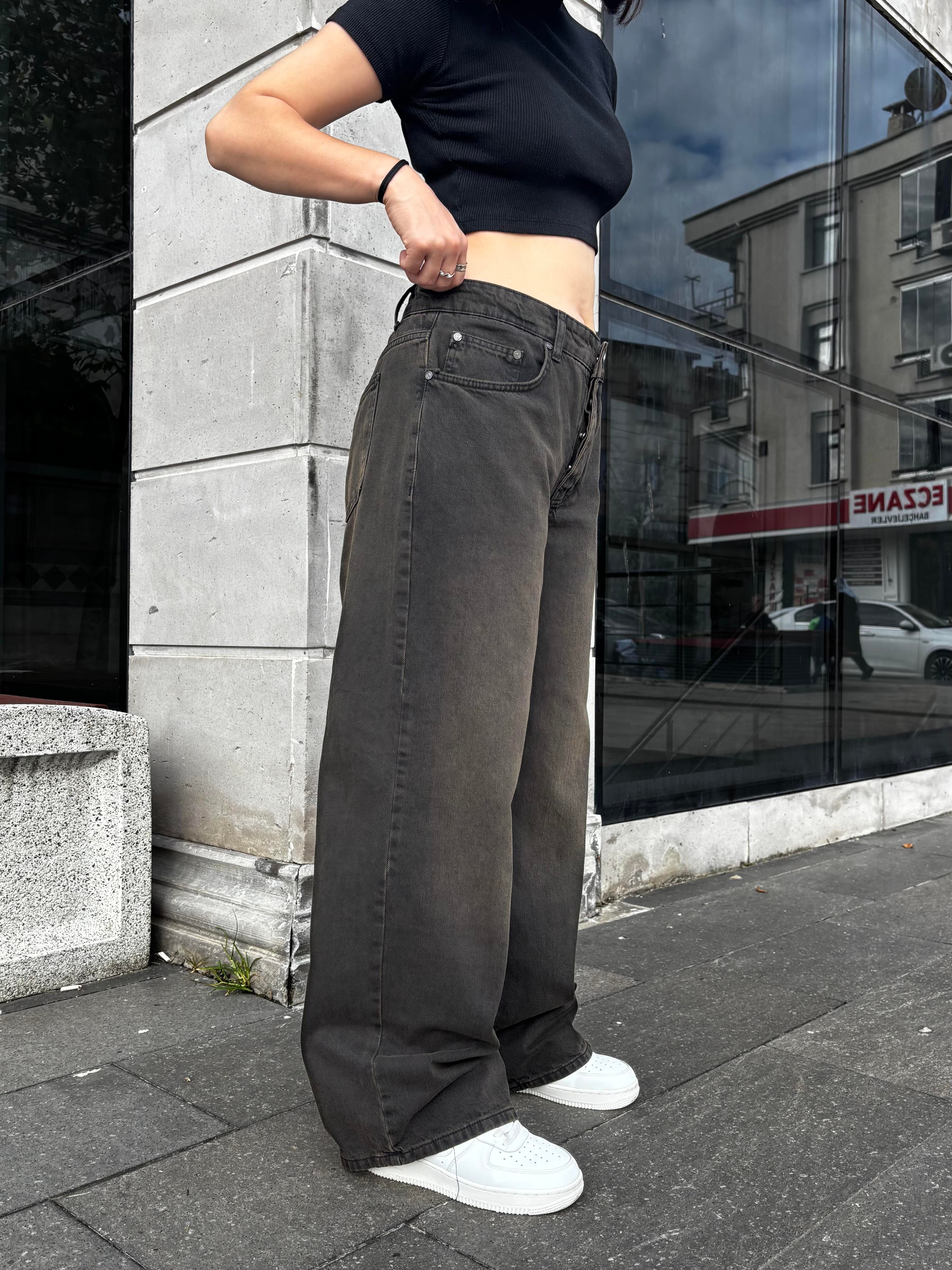 Brown Eskitme Ton Baggy Jean