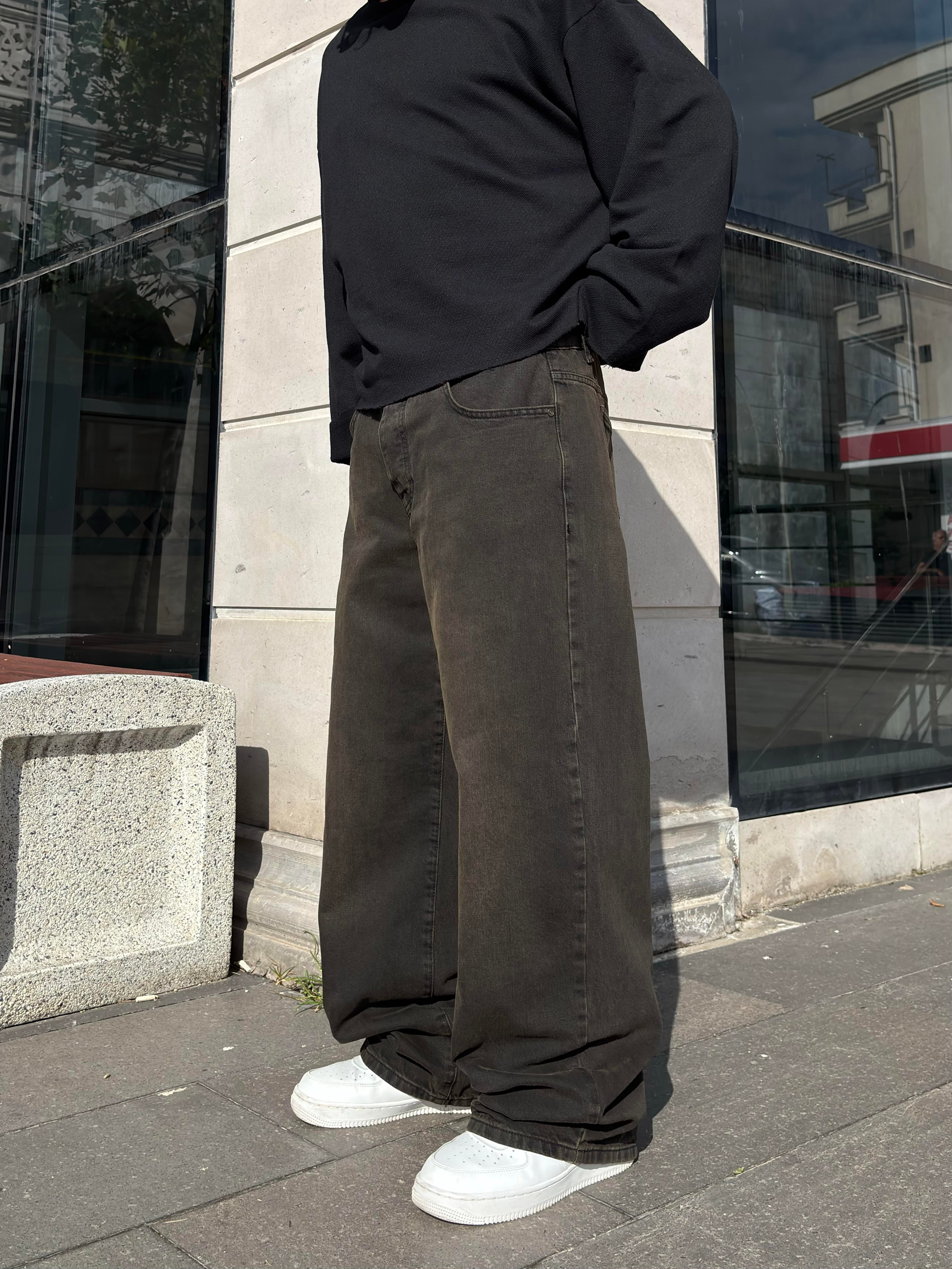 Brown Eskitme Ton Baggy Jean