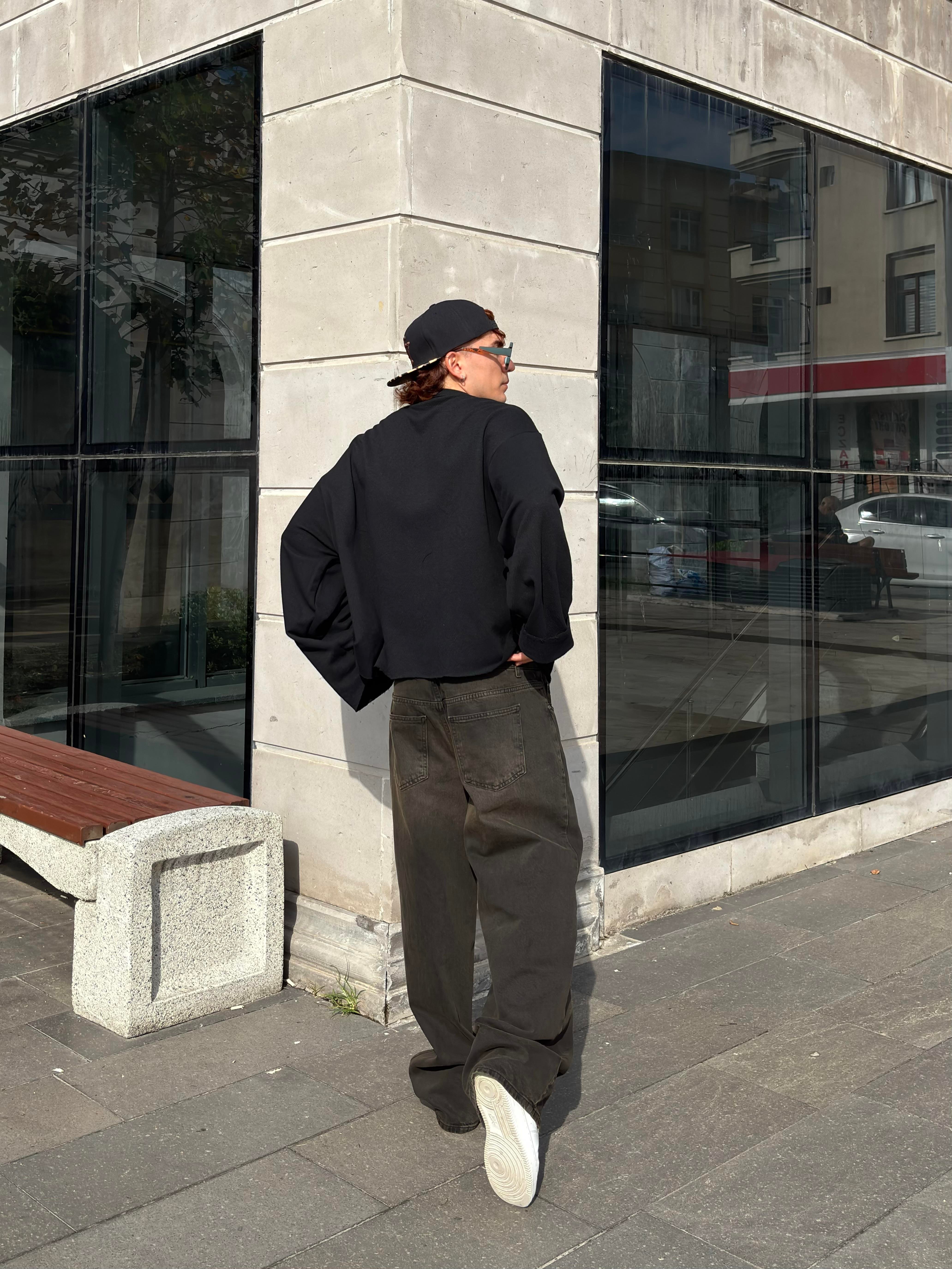 Brown Eskitme Ton Baggy Jean