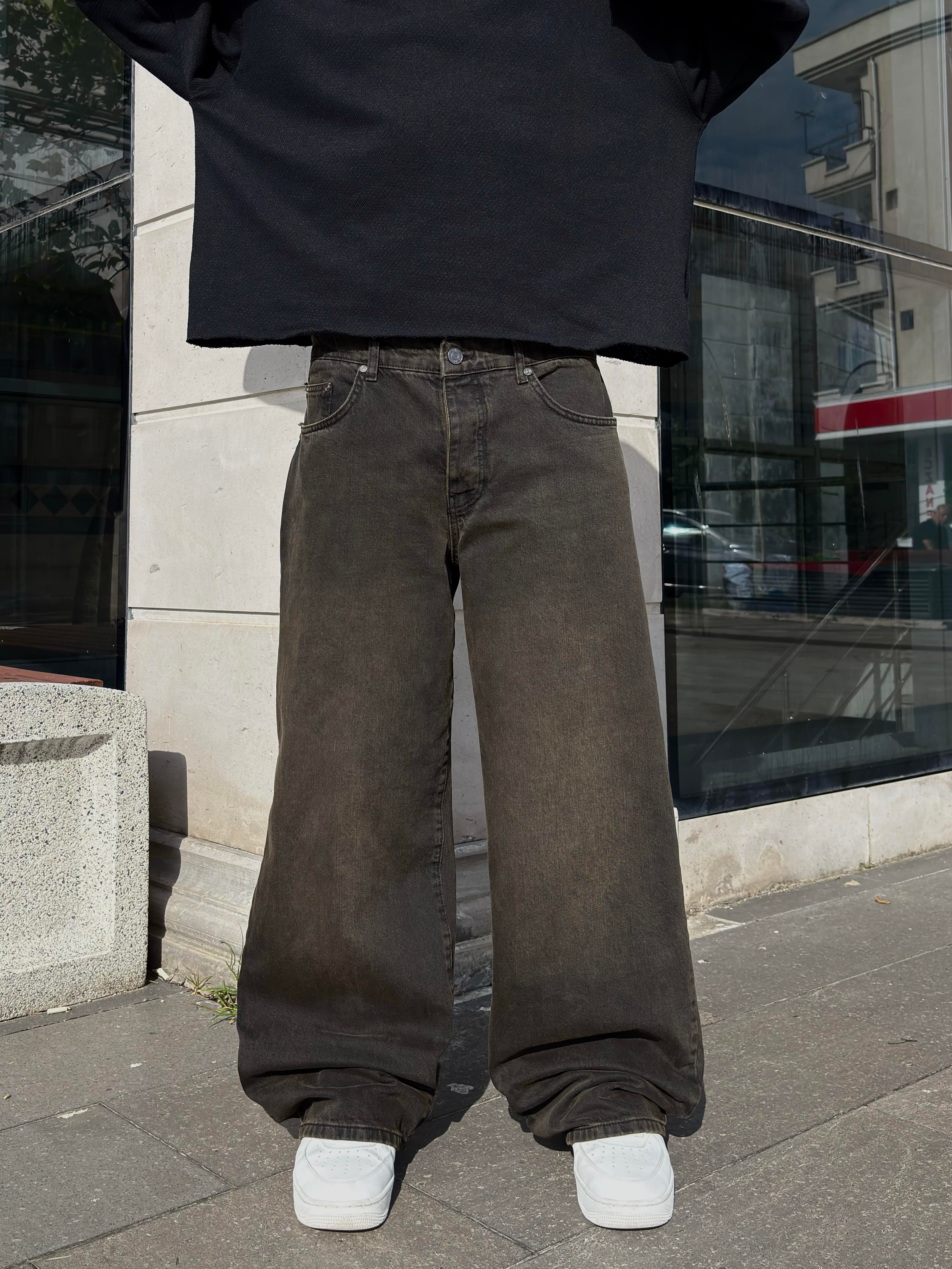Brown Eskitme Ton Baggy Jean