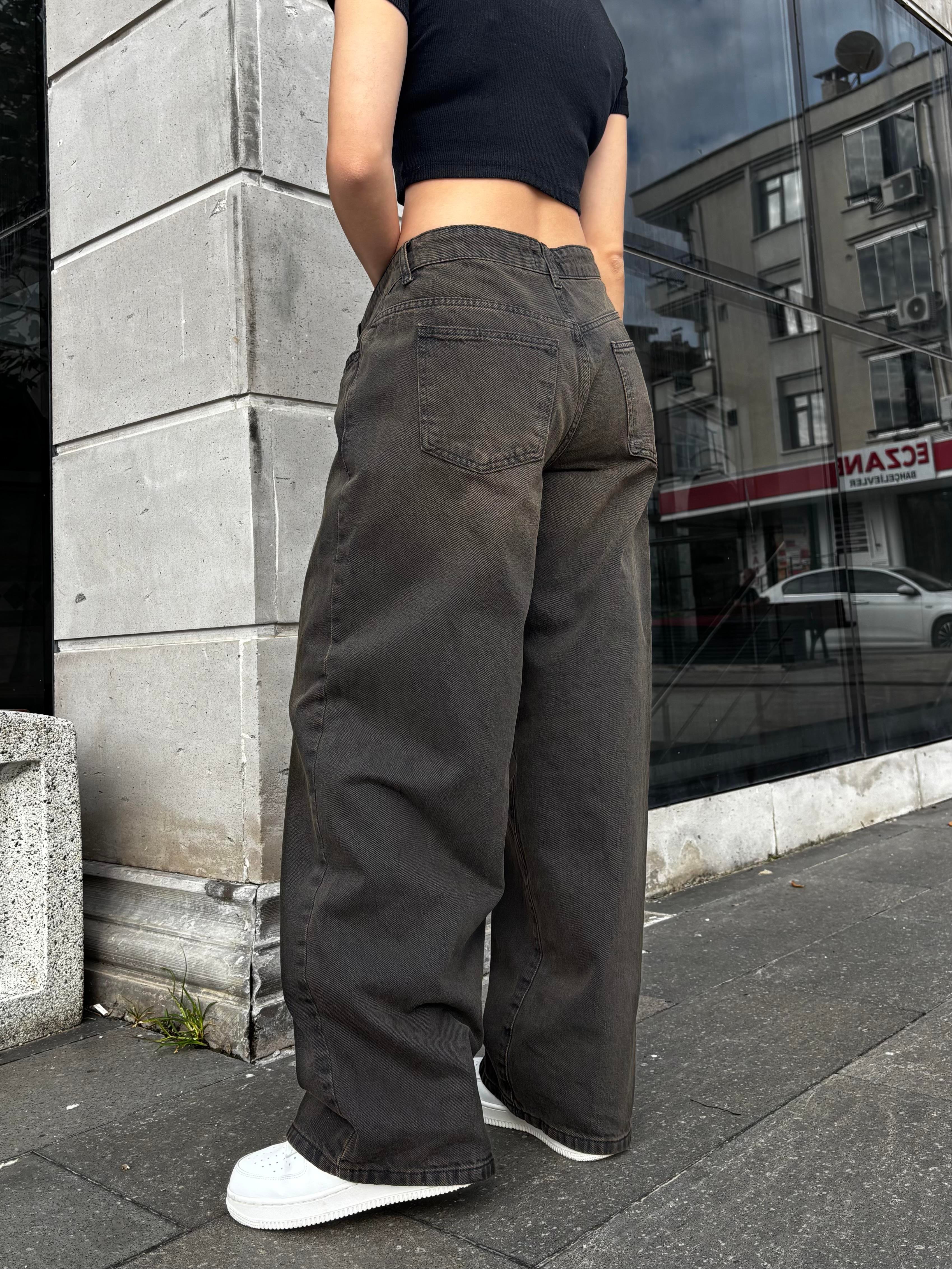 Brown Eskitme Ton Baggy Jean