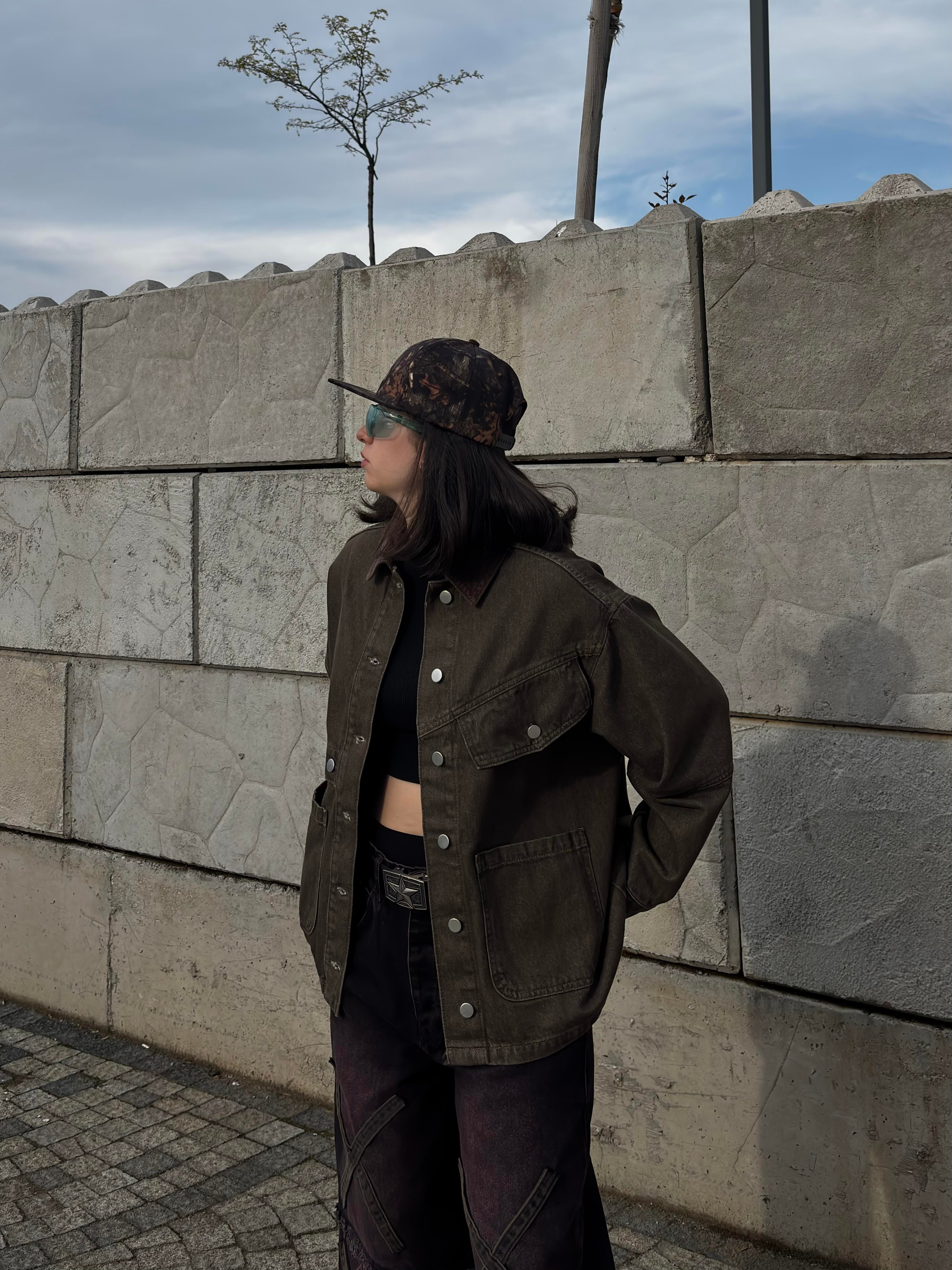 Brown With Cord Collar Jacket