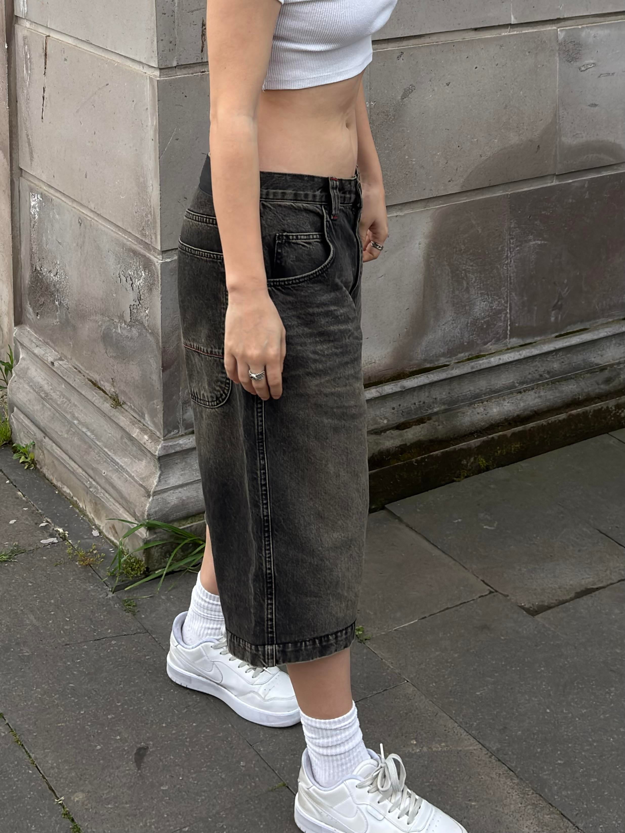 Brunt Black Neo Skate Denim Jorts