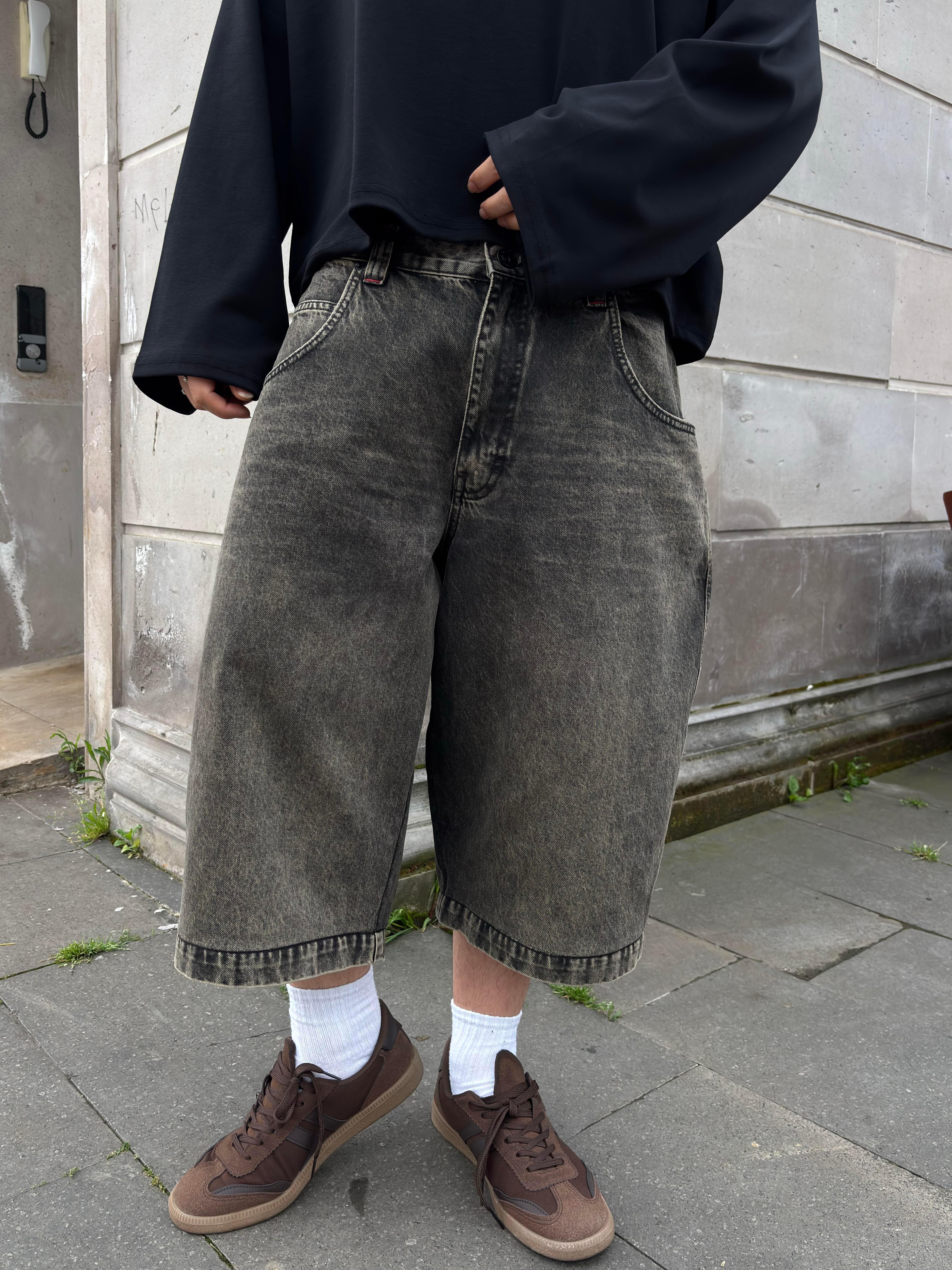 Brunt Black Neo Skate Denim Jorts