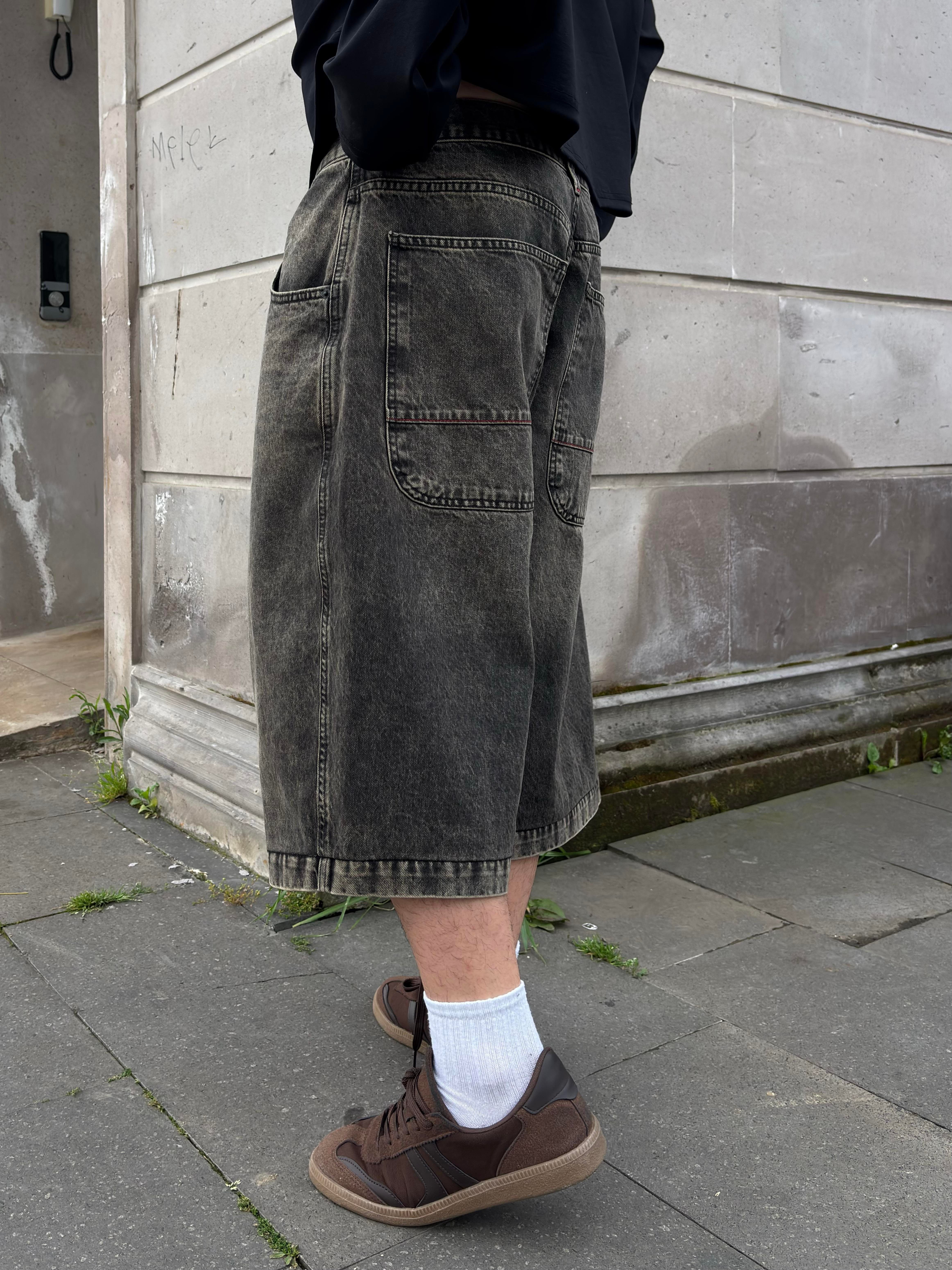 Brunt Black Neo Skate Denim Jorts