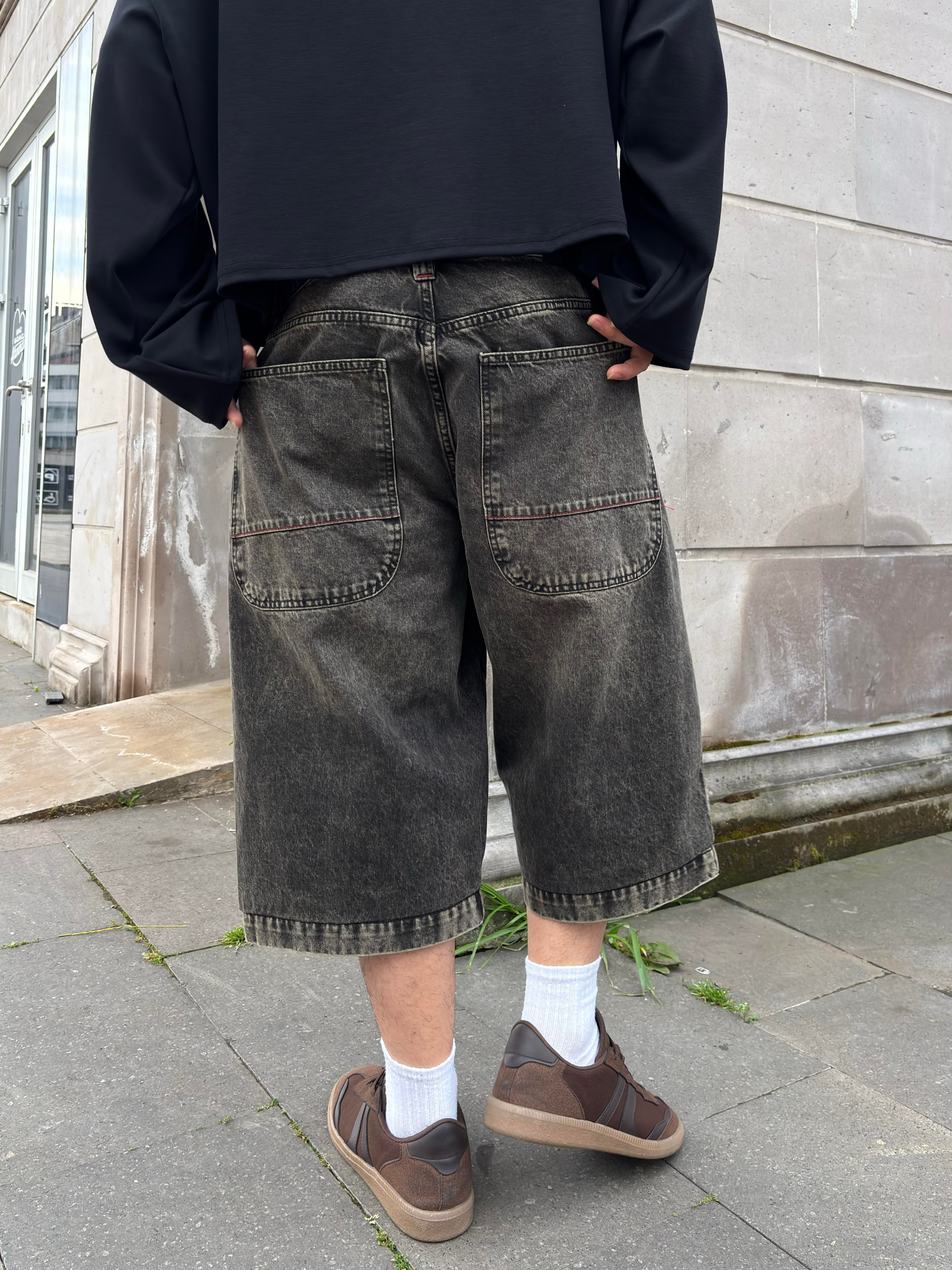 Brunt Black Neo Skate Denim Jorts
