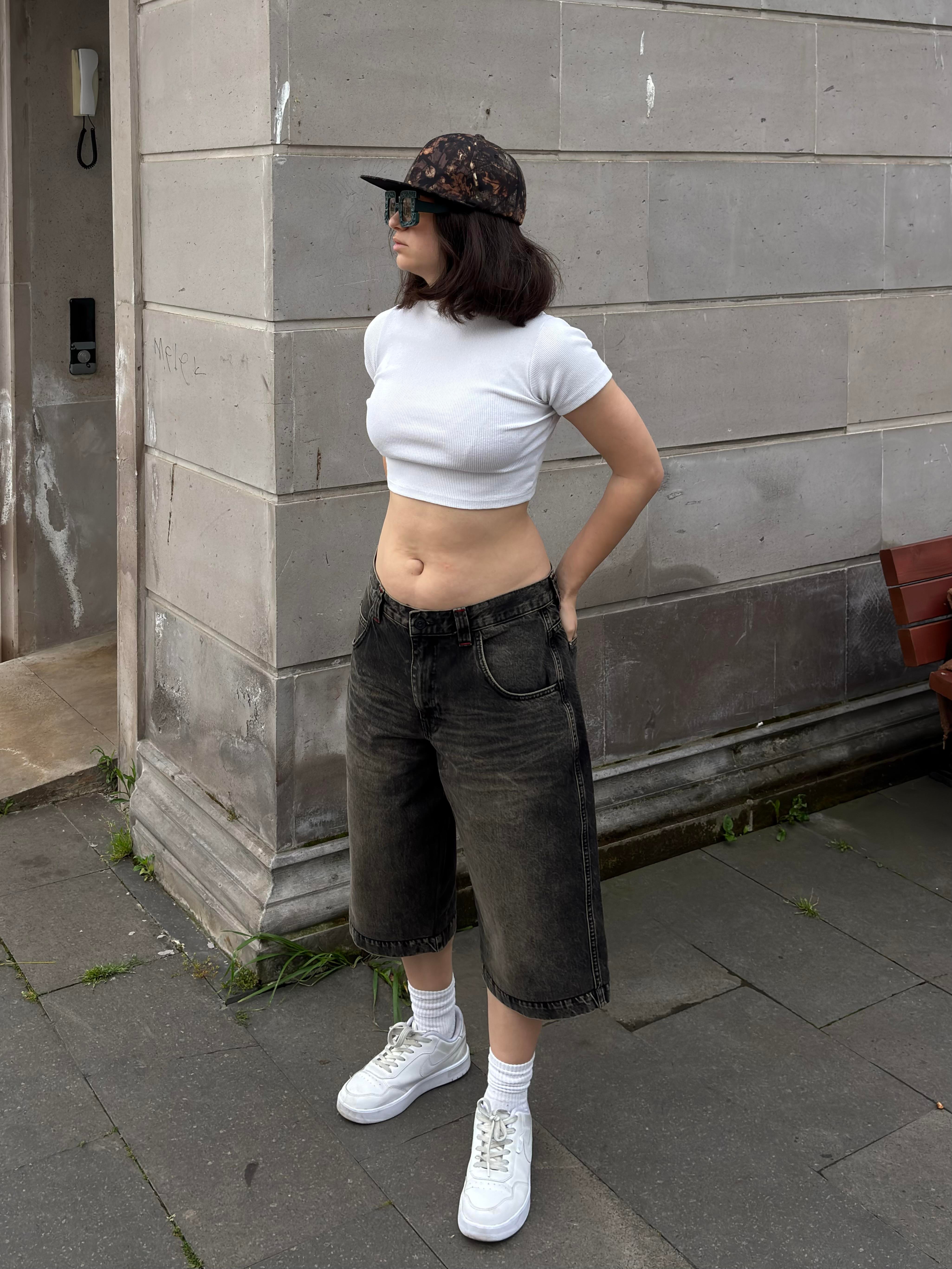 Brunt Black Neo Skate Denim Jorts