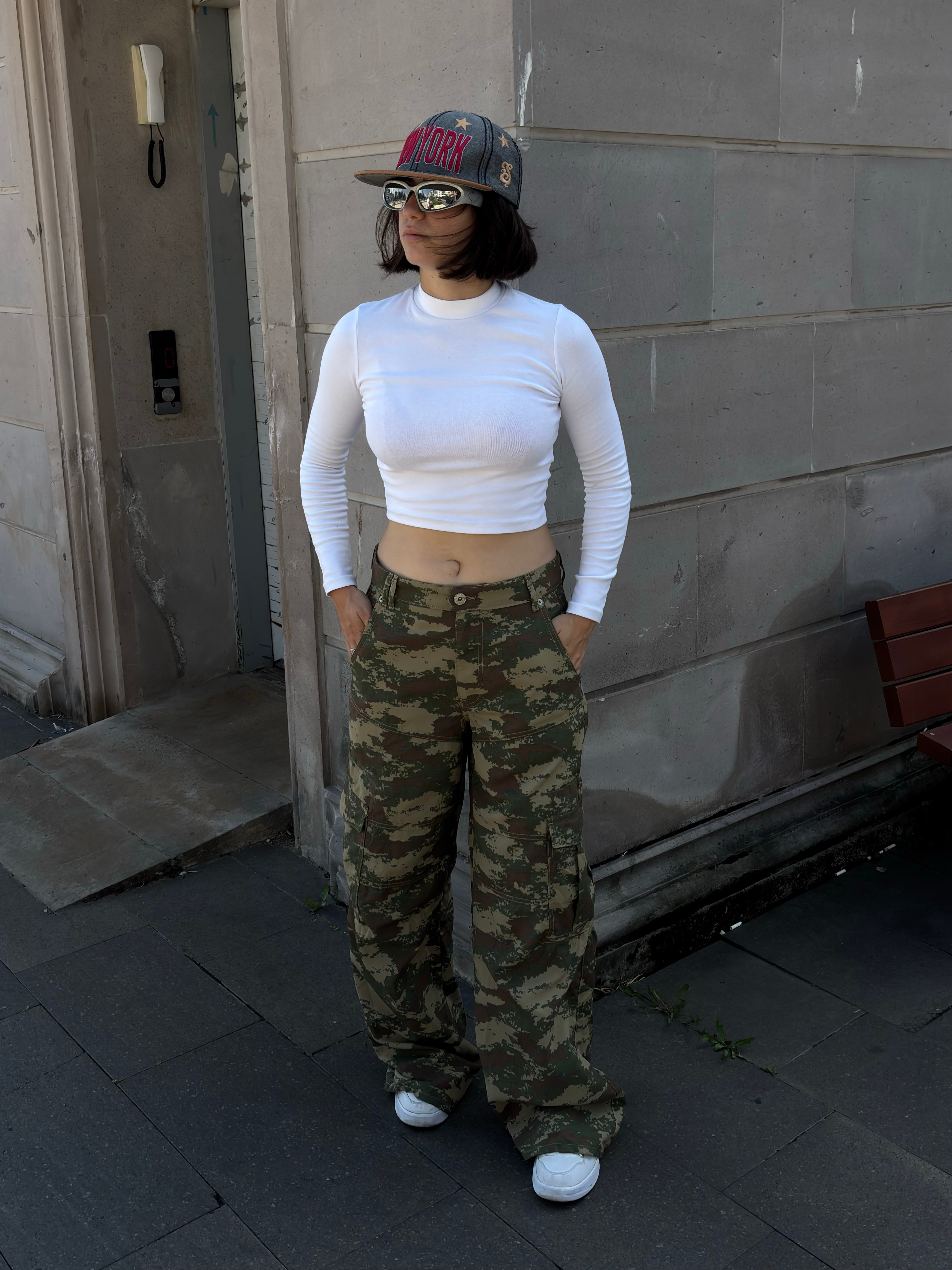 Camouflage Army Stance Baggy Cargo Pants