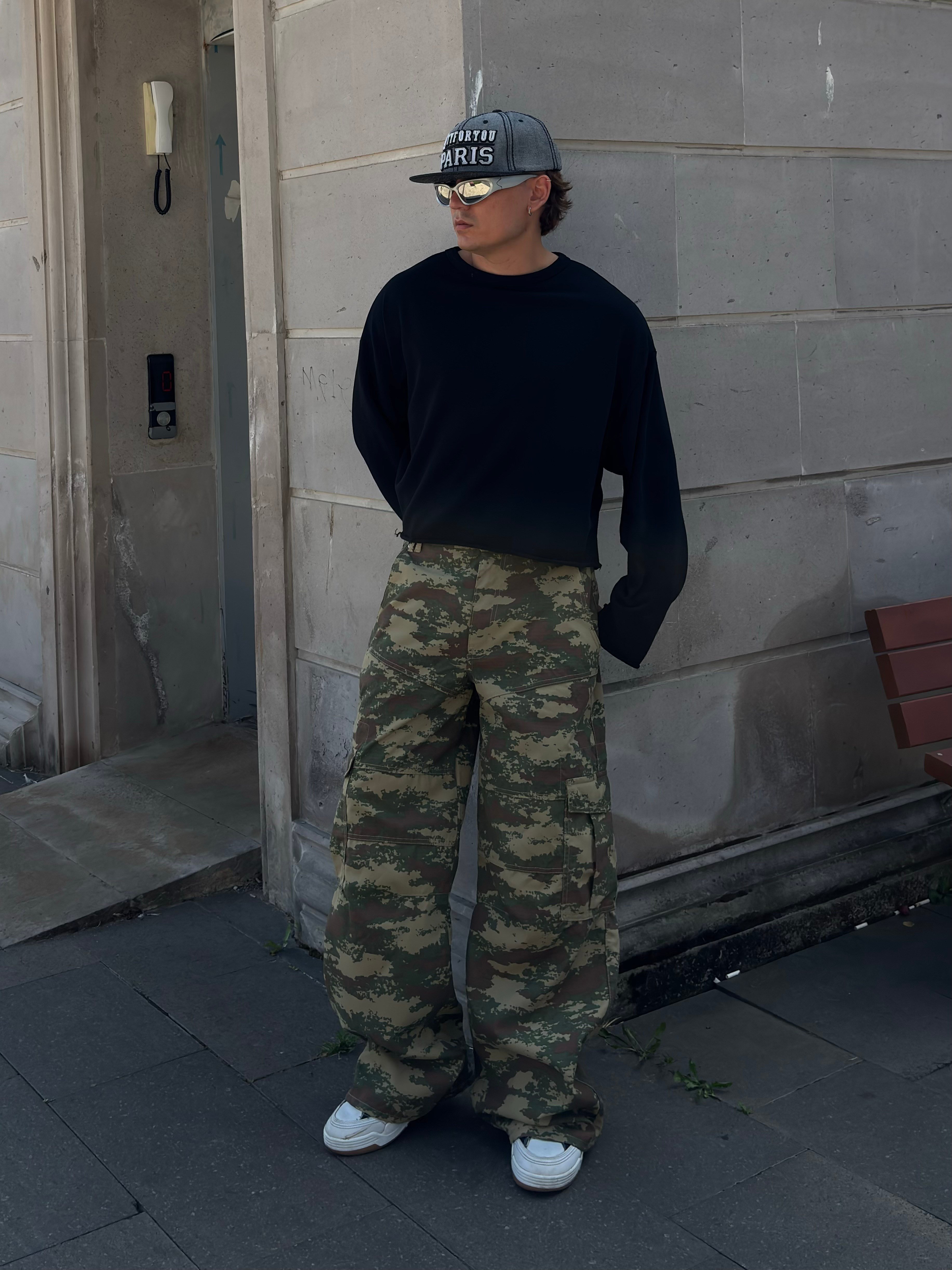 Camouflage Army Stance Baggy Cargo Pants
