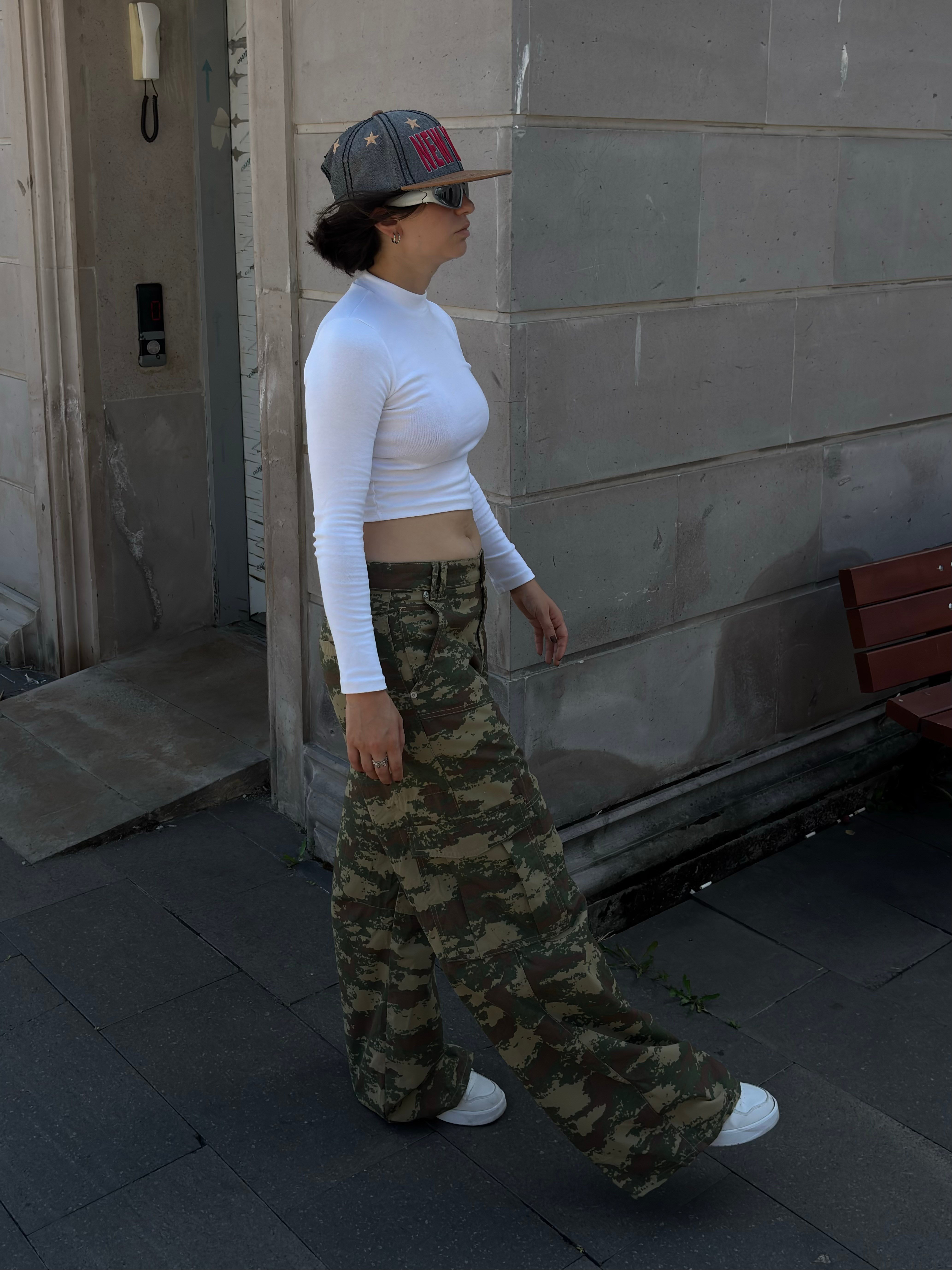 Camouflage Army Stance Baggy Cargo Pants