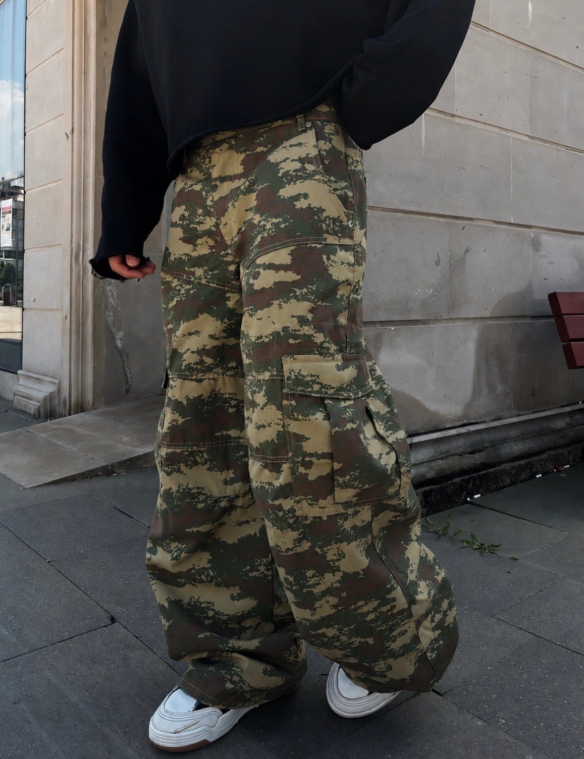 Camouflage Army Stance Baggy Cargo Pants