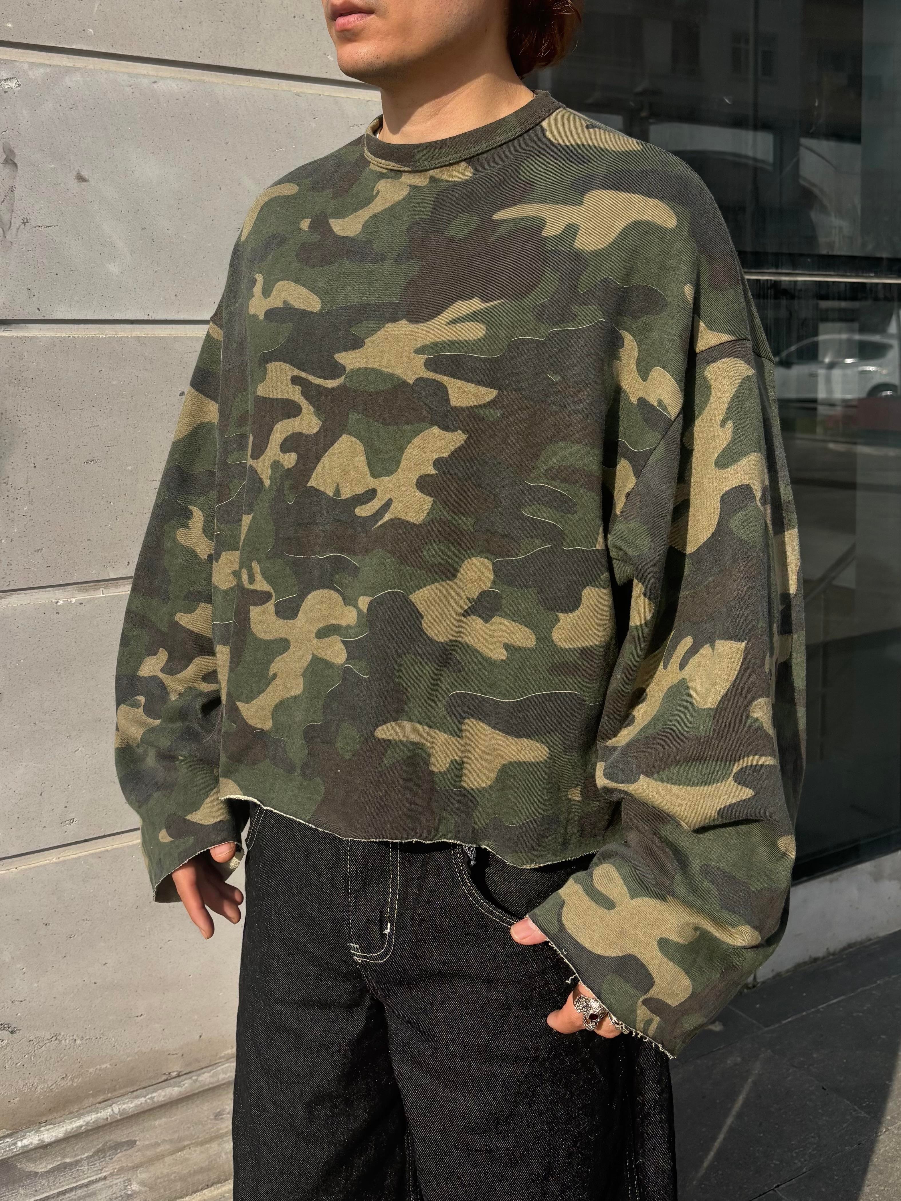 Camouflage Autumn Boxy Fit Cut-Off Sweatshirt