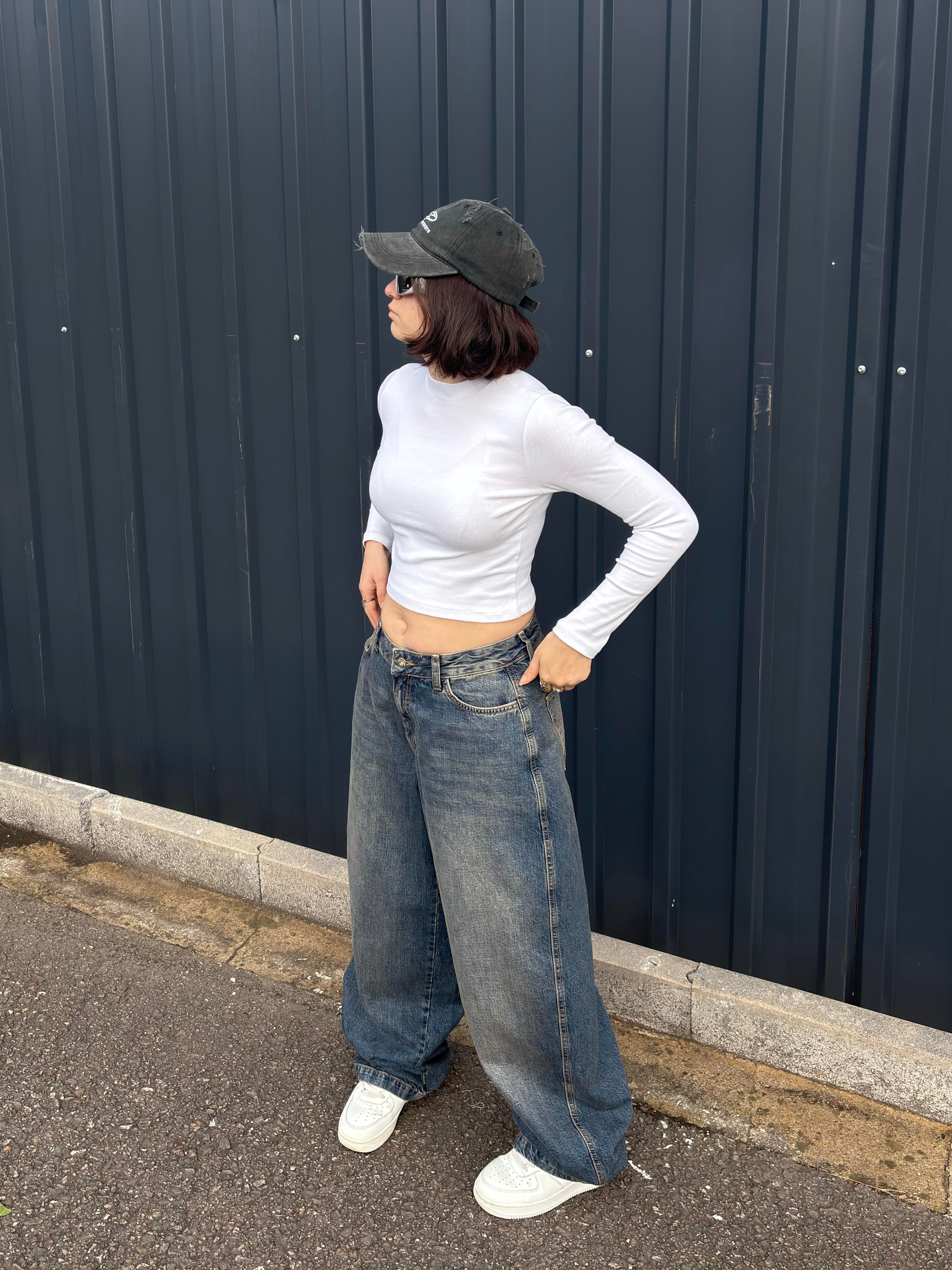 CL Dark Blue Washed Ekstreme Baggy Jeans