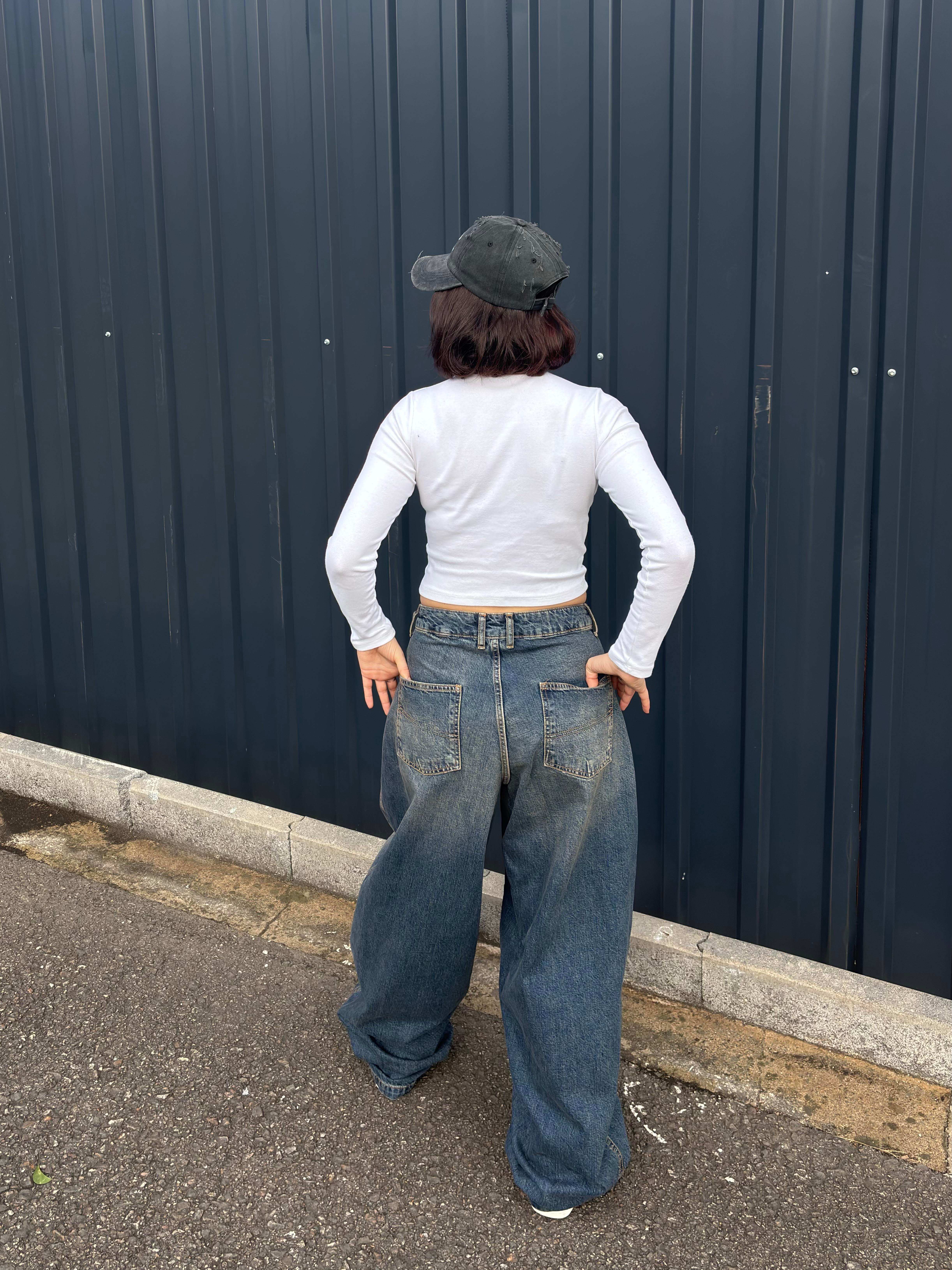 CL Dark Blue Washed Ekstreme Baggy Jeans