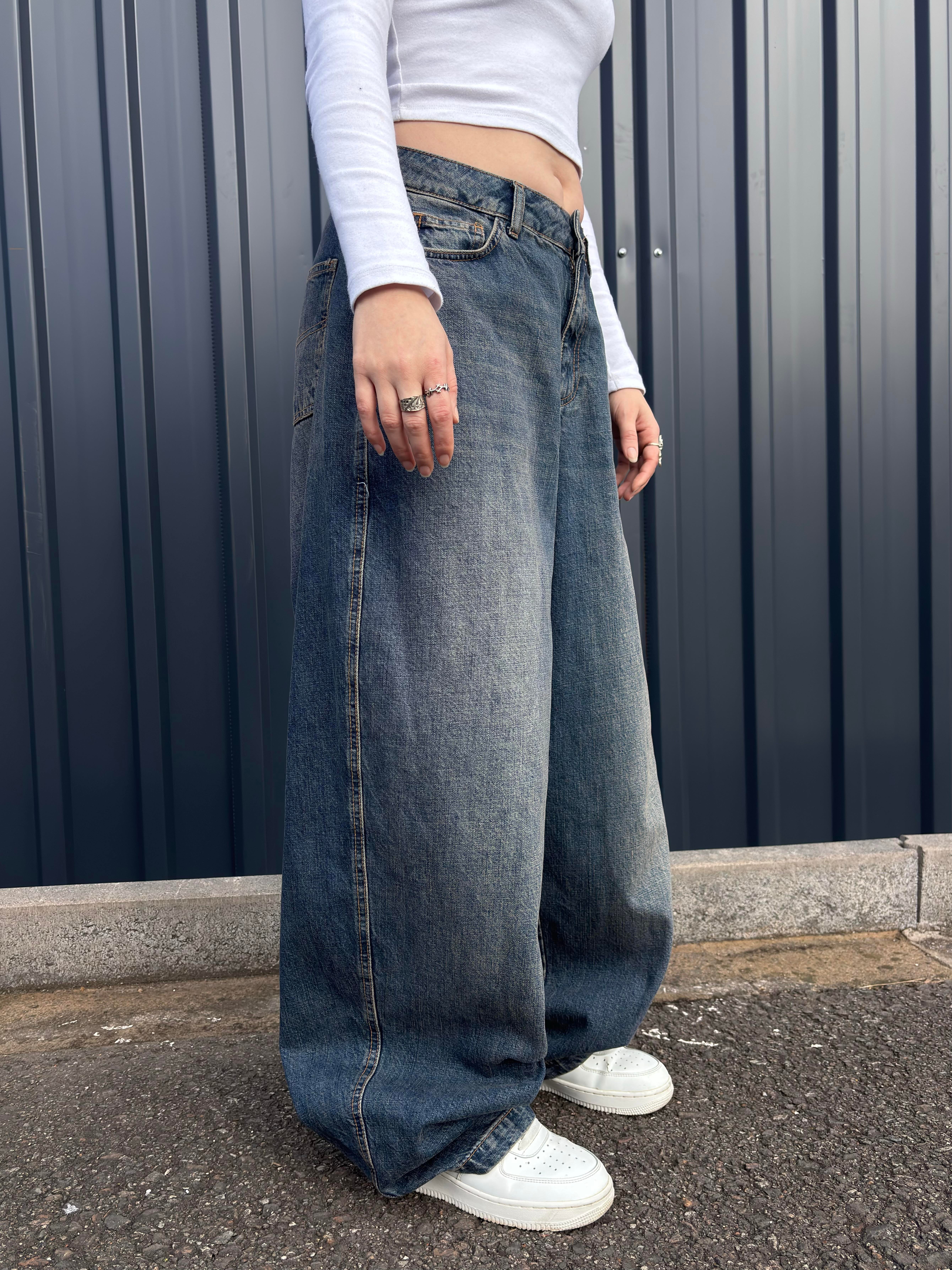 CL Dark Blue Washed Ekstreme Baggy Jeans