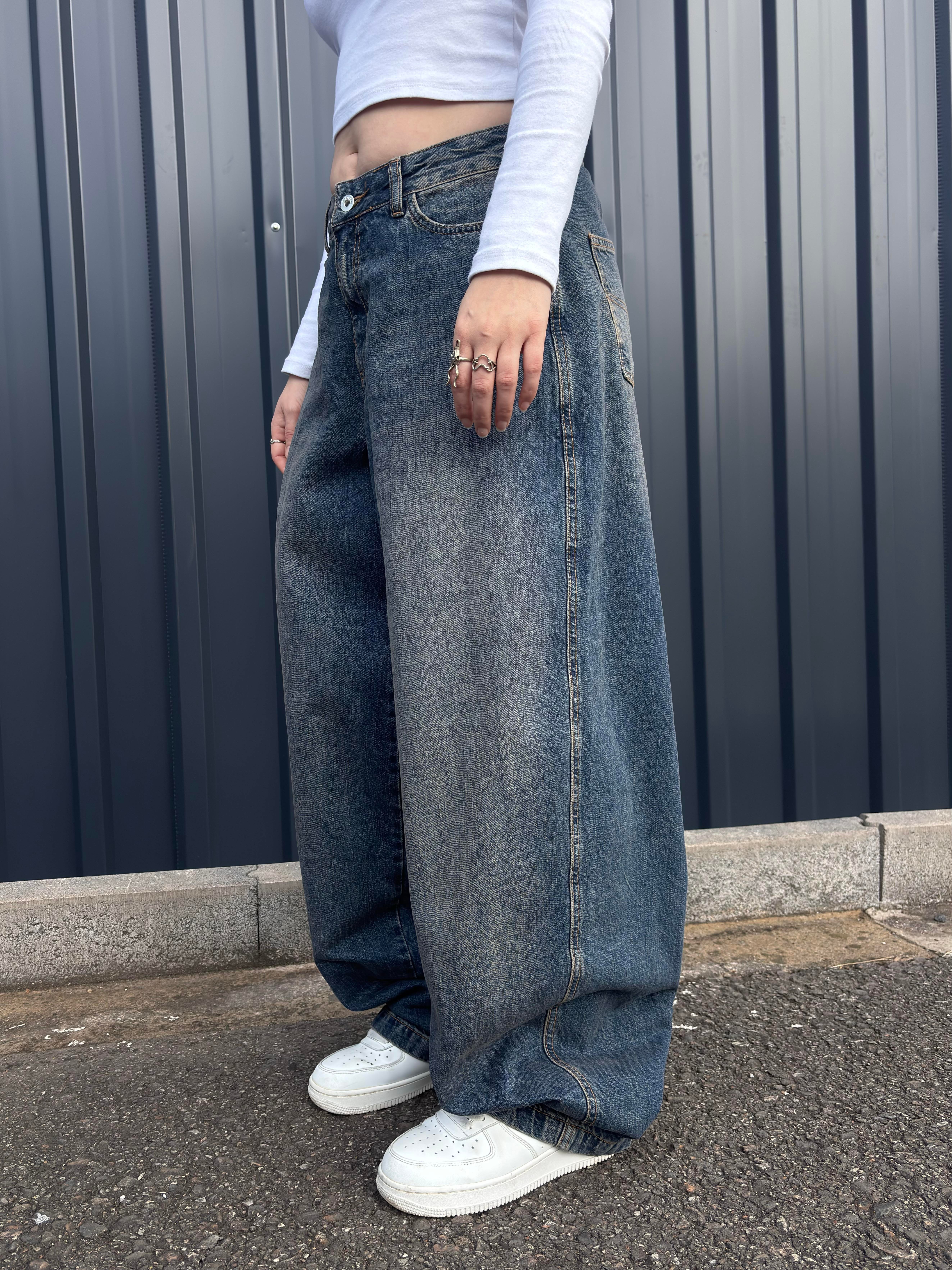CL Dark Blue Washed Ekstreme Baggy Jeans