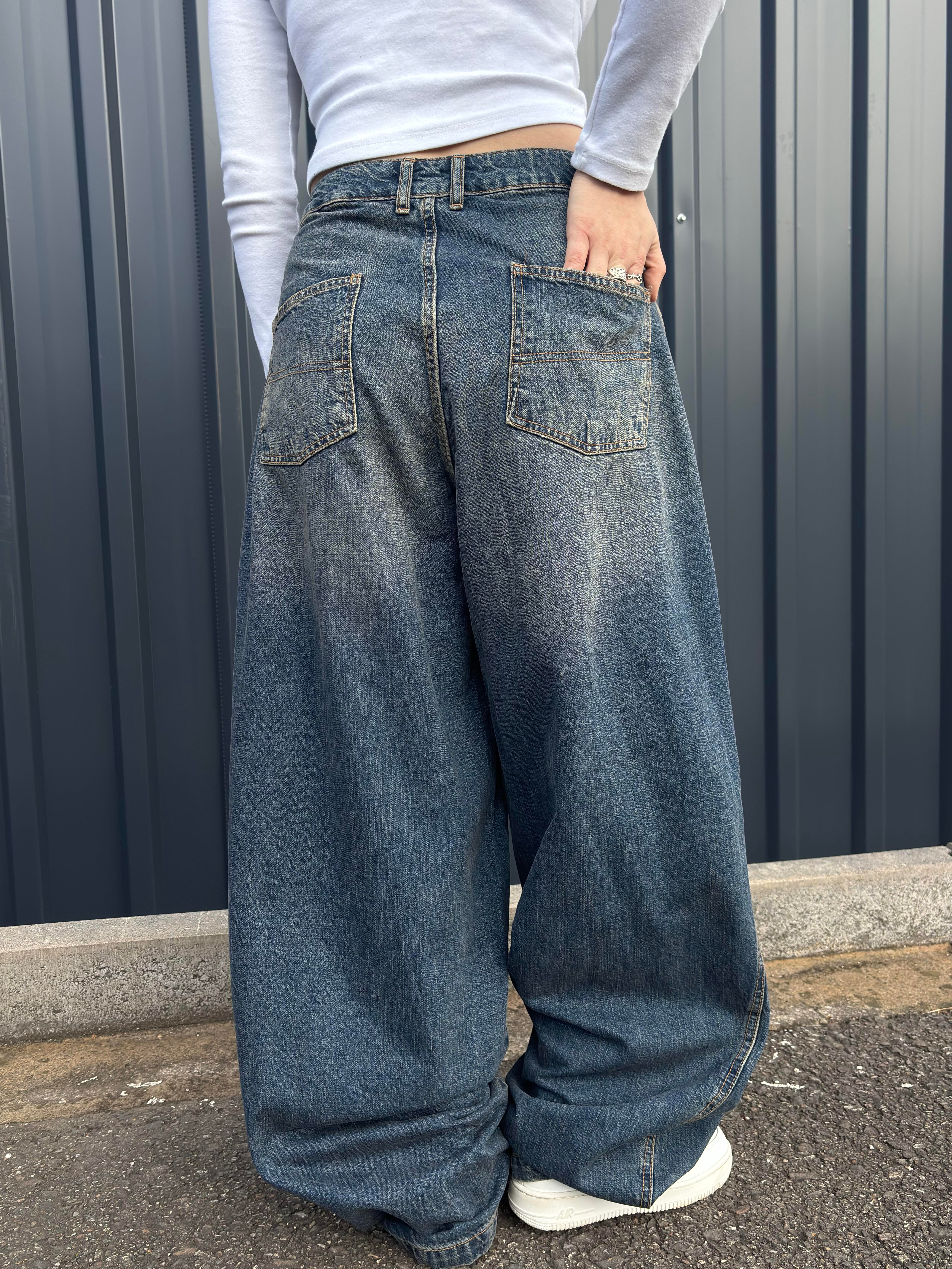 CL Dark Blue Washed Ekstreme Baggy Jeans