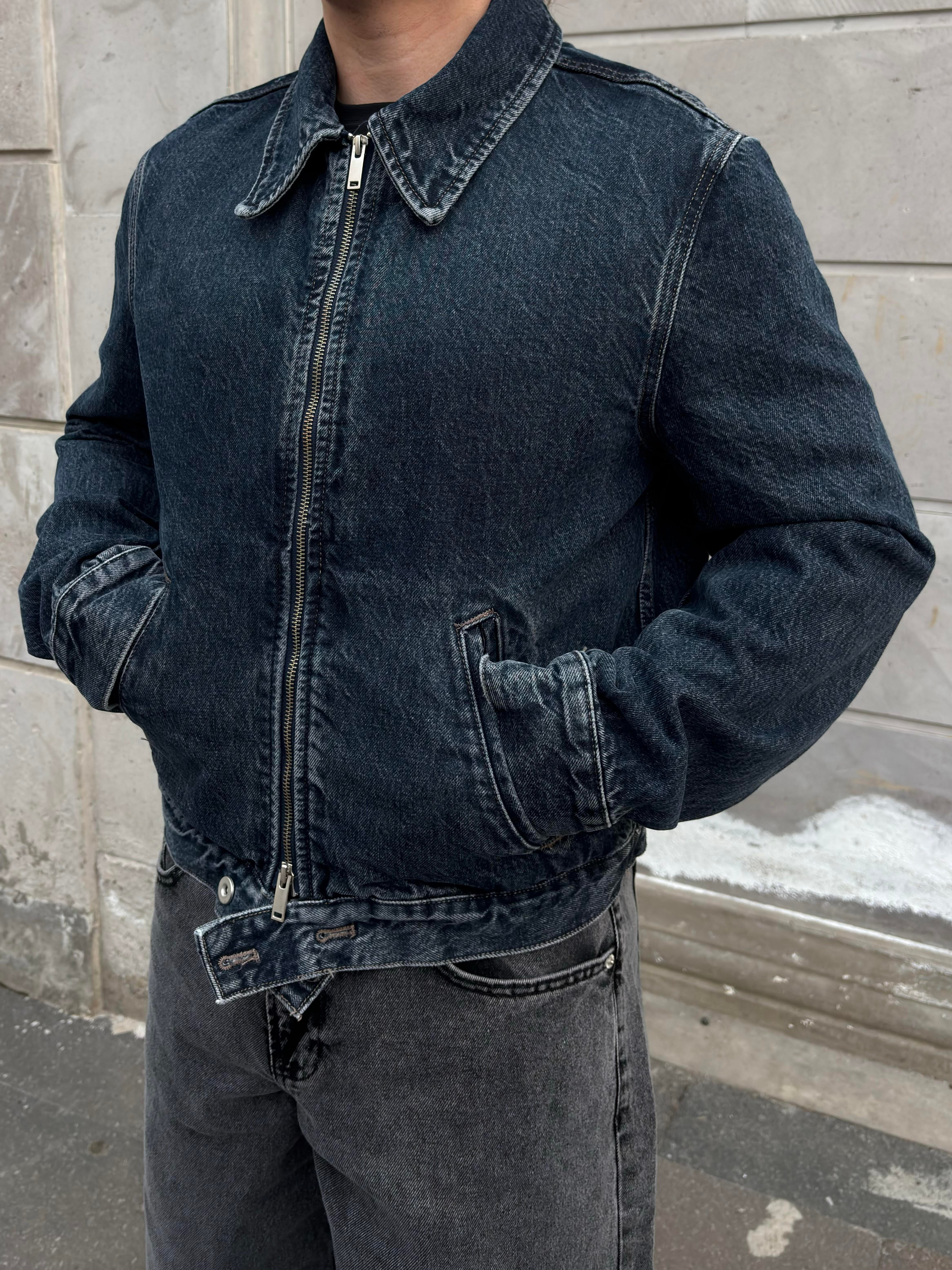 Classic Fit Zip-Up Denim Jacket