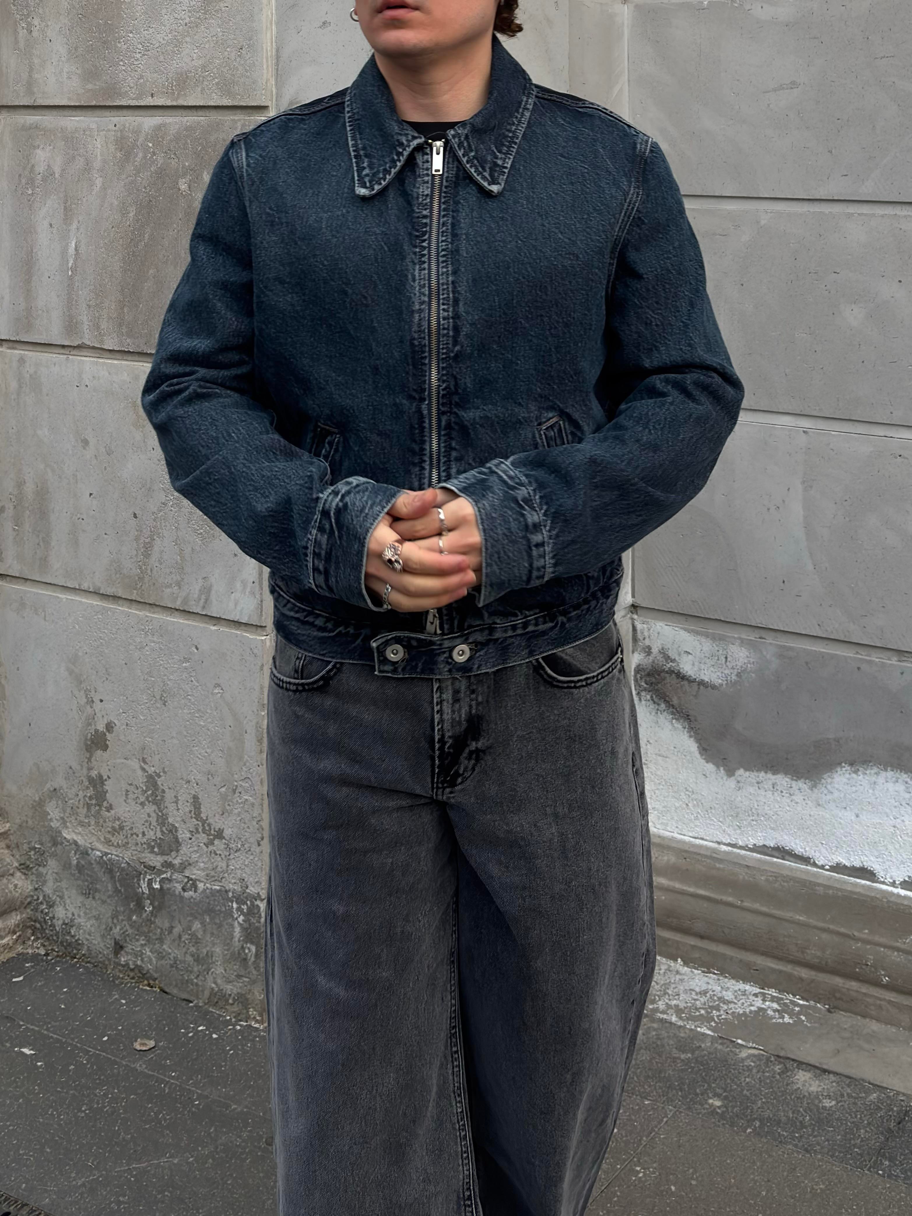 Classic Fit Zip-Up Denim Jacket