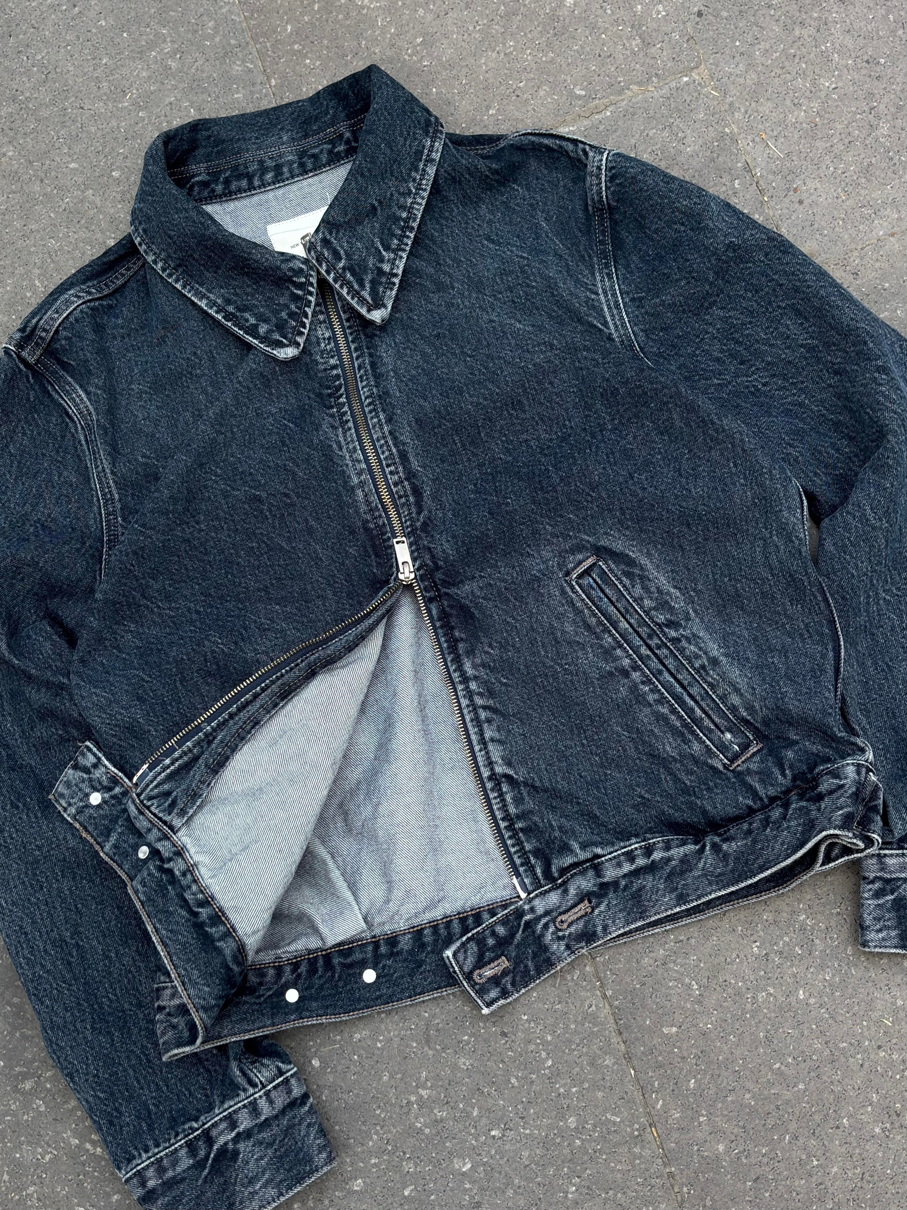 Classic Fit Zip-Up Denim Jacket