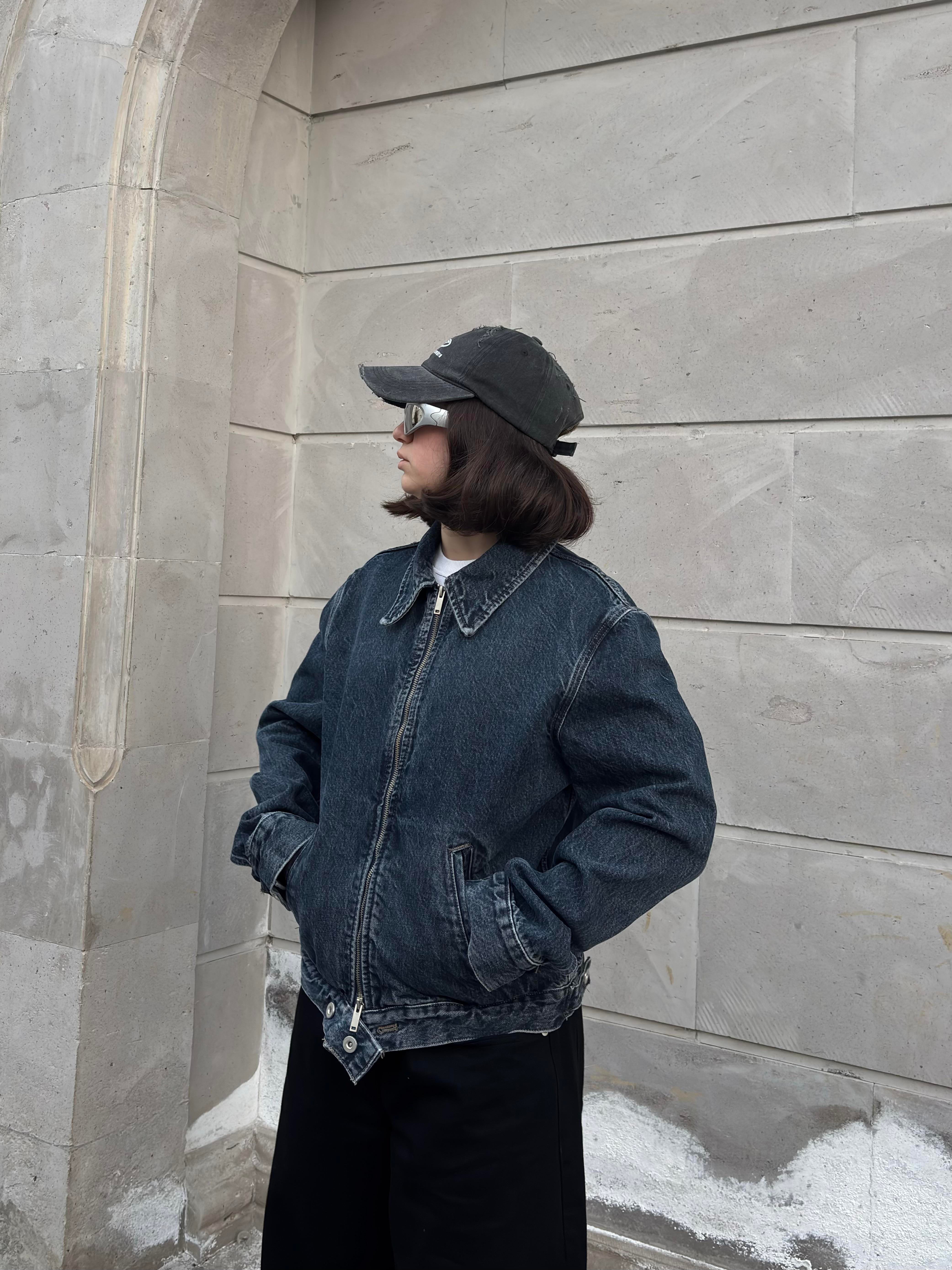 Classic Fit Zip-Up Denim Jacket