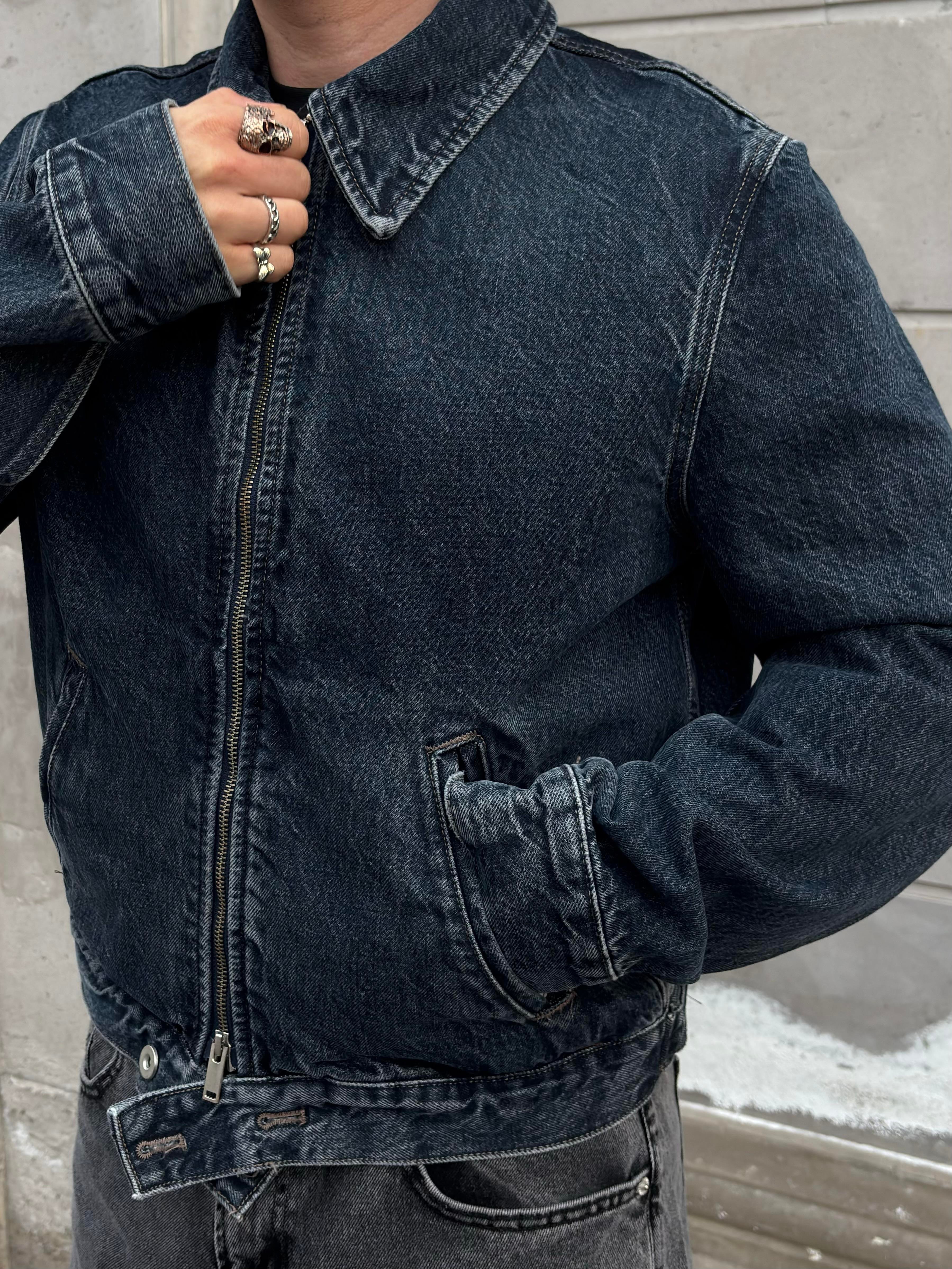 Classic Fit Zip-Up Denim Jacket