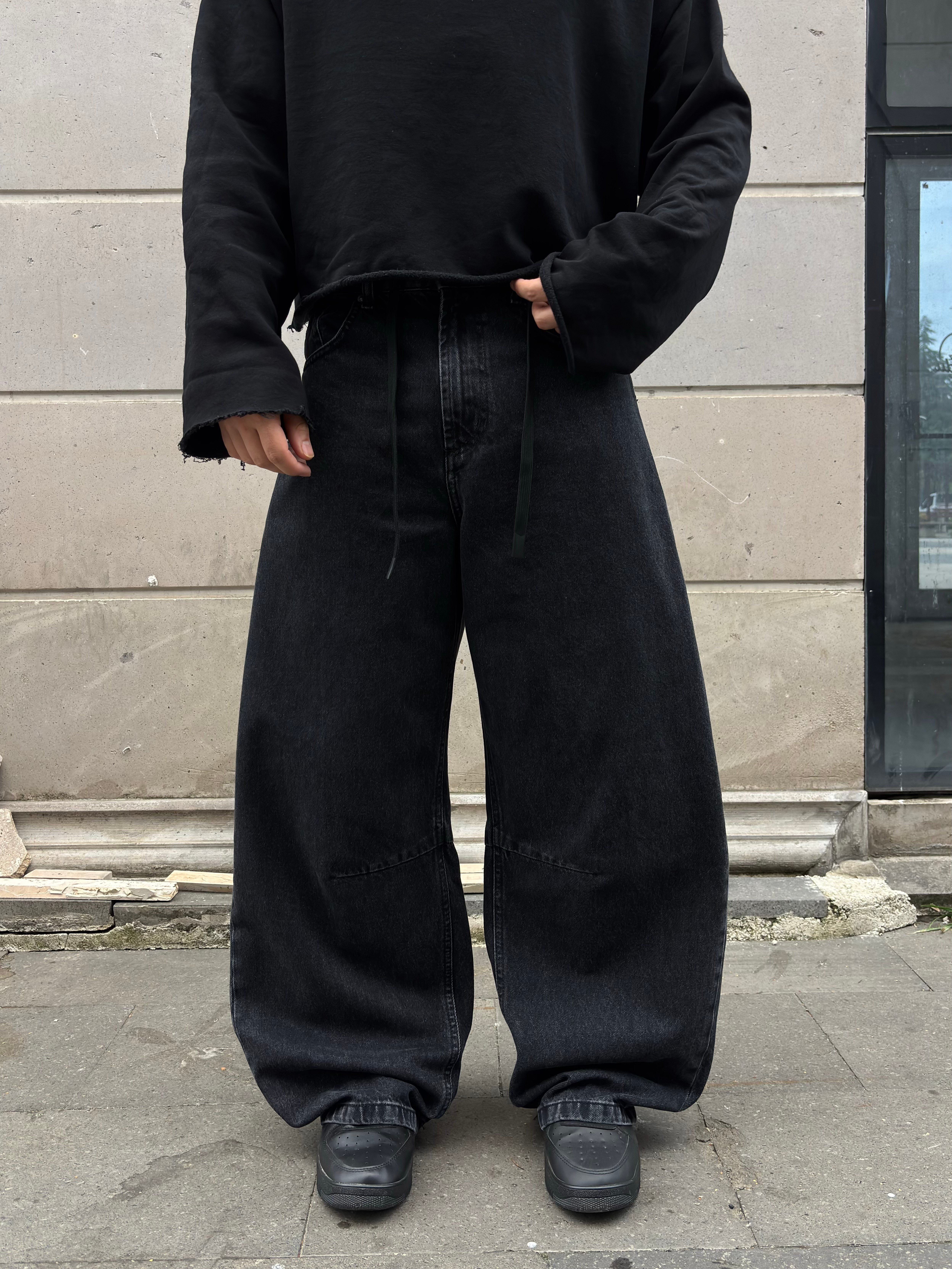 Dark Antrasit Stance Original Baggy İpli Jean