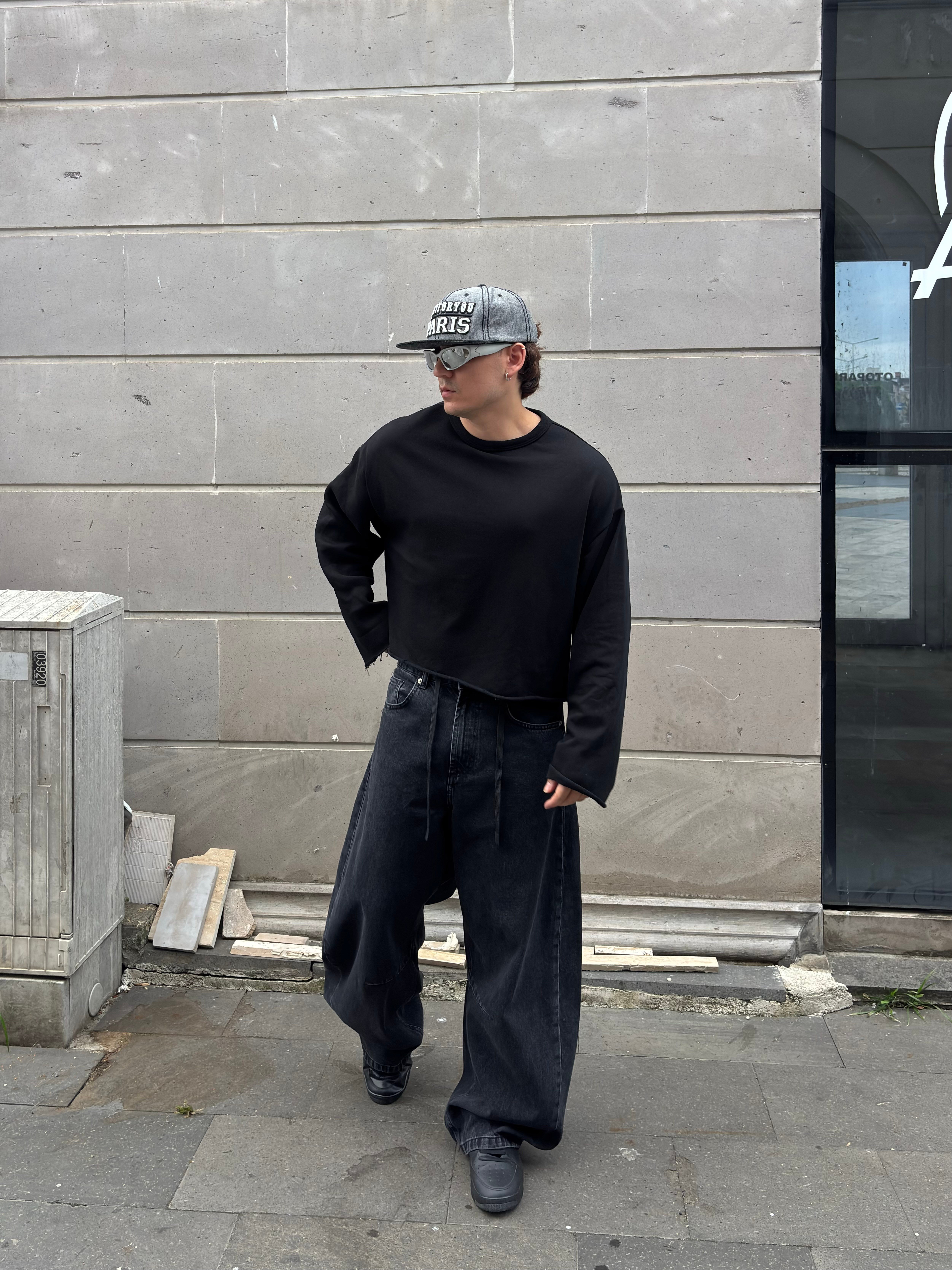 Dark Antrasit Stance Original Baggy İpli Jean