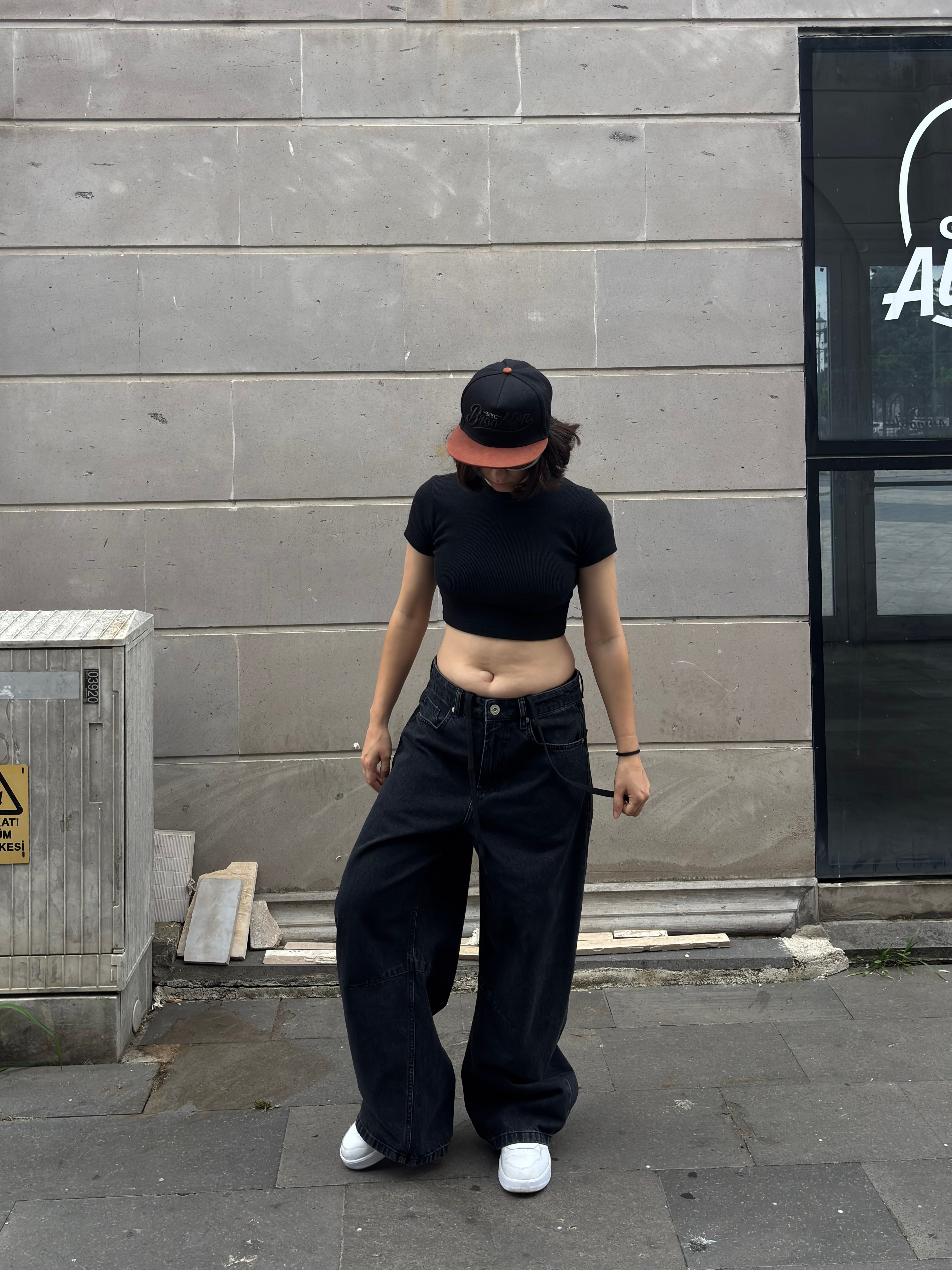 Dark Antrasit Stance Original Baggy İpli Jean