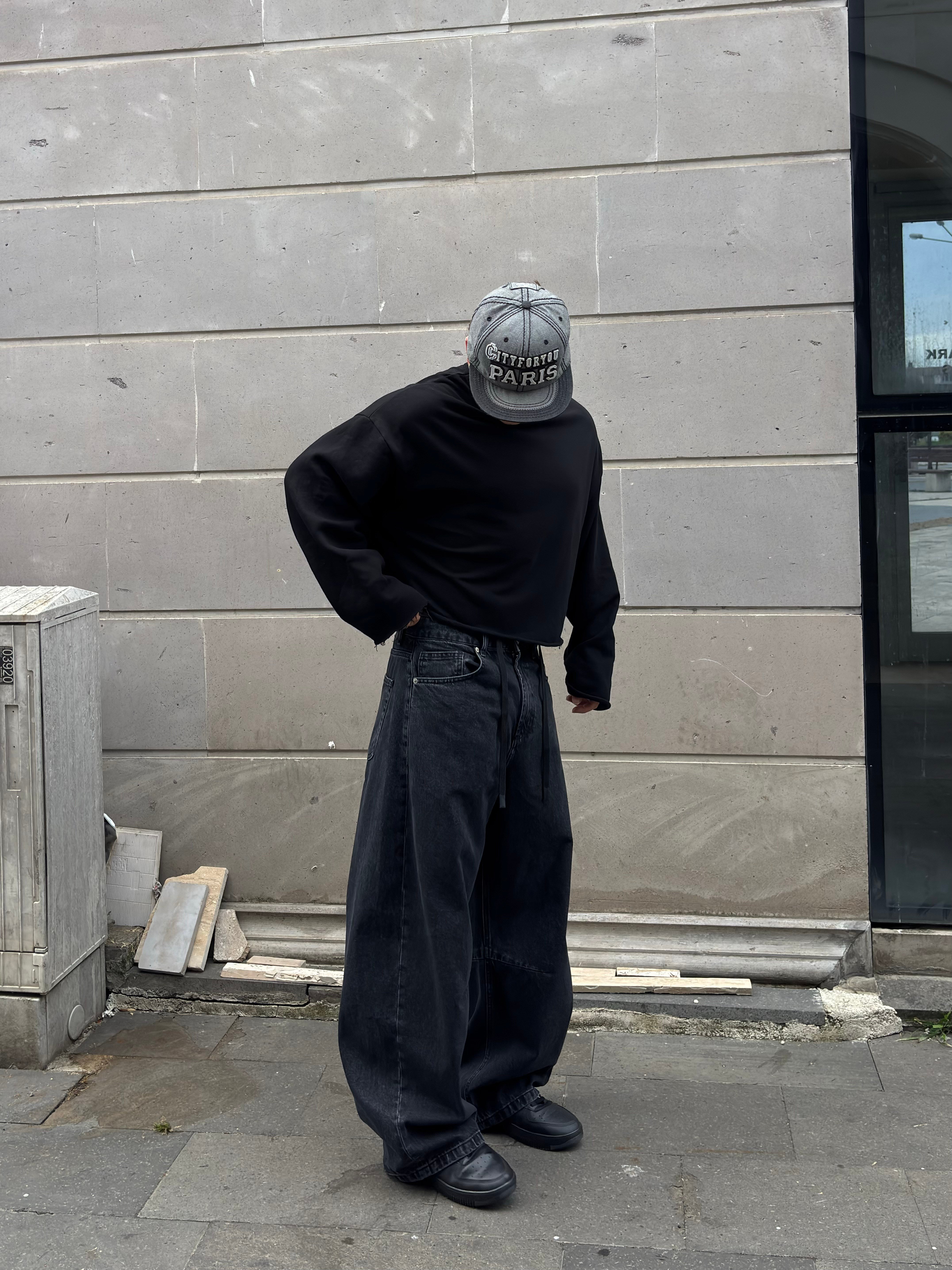 Dark Antrasit Stance Original Baggy İpli Jean