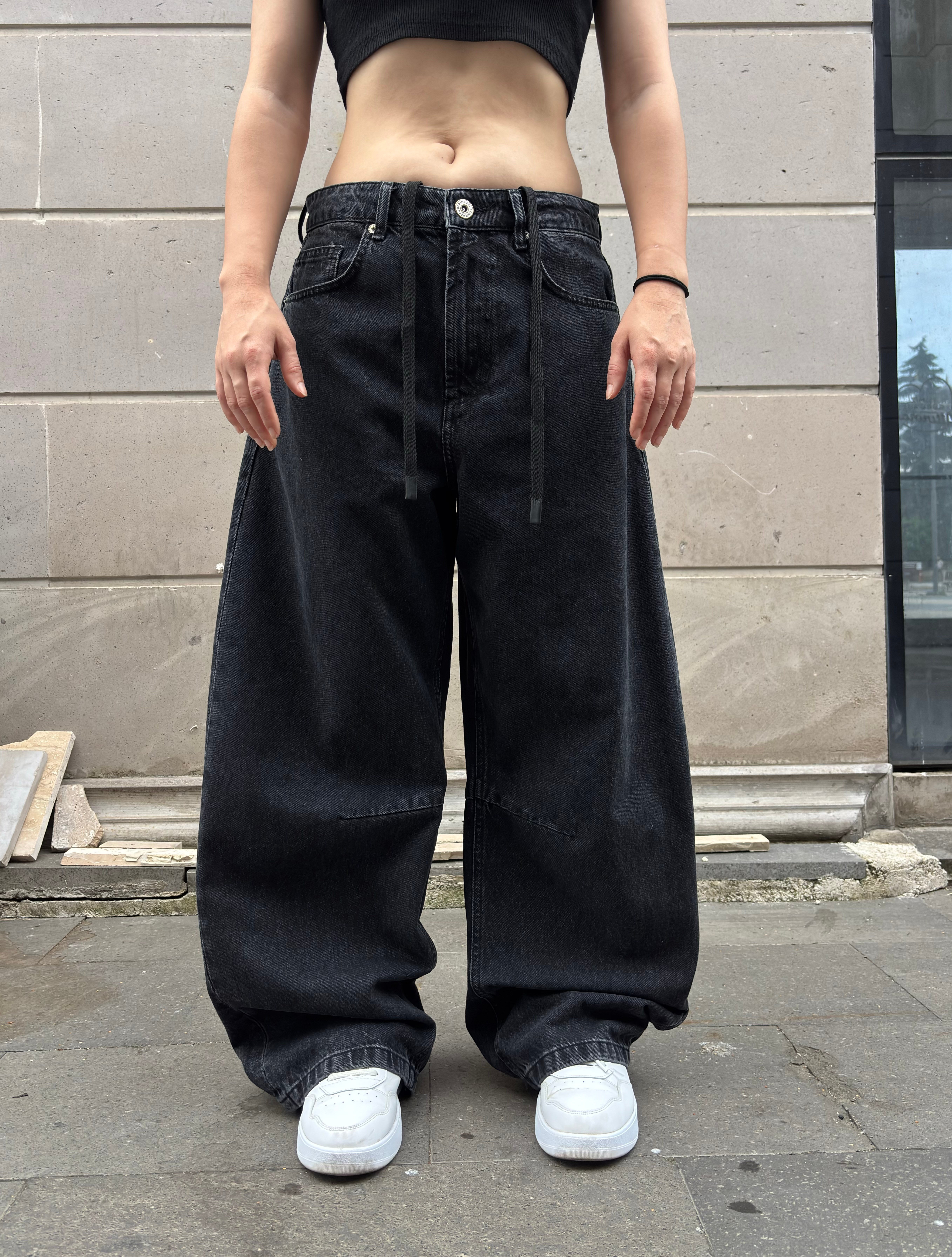 Dark Antrasit Stance Original Baggy İpli Jean