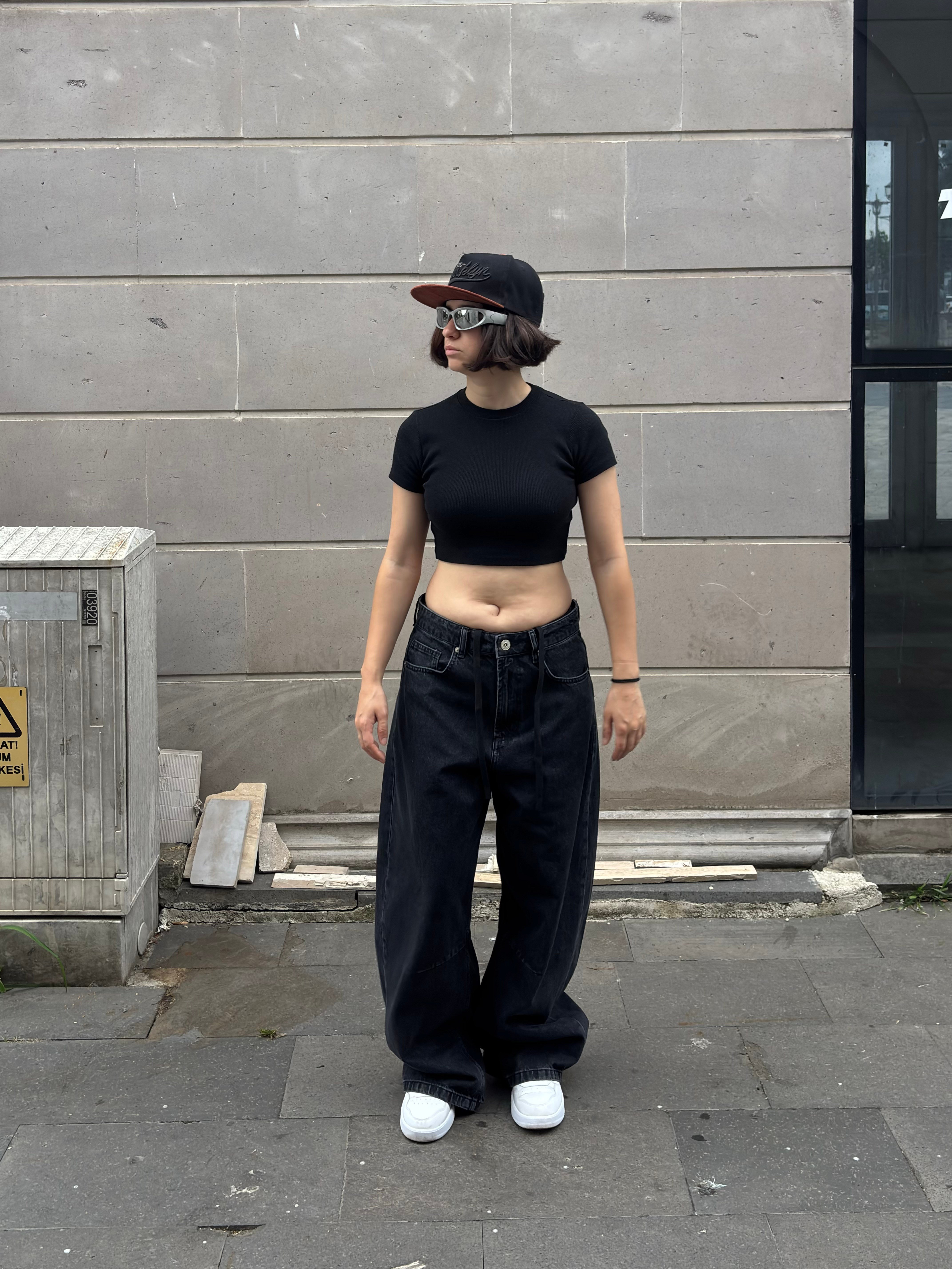 Dark Antrasit Stance Original Baggy İpli Jean