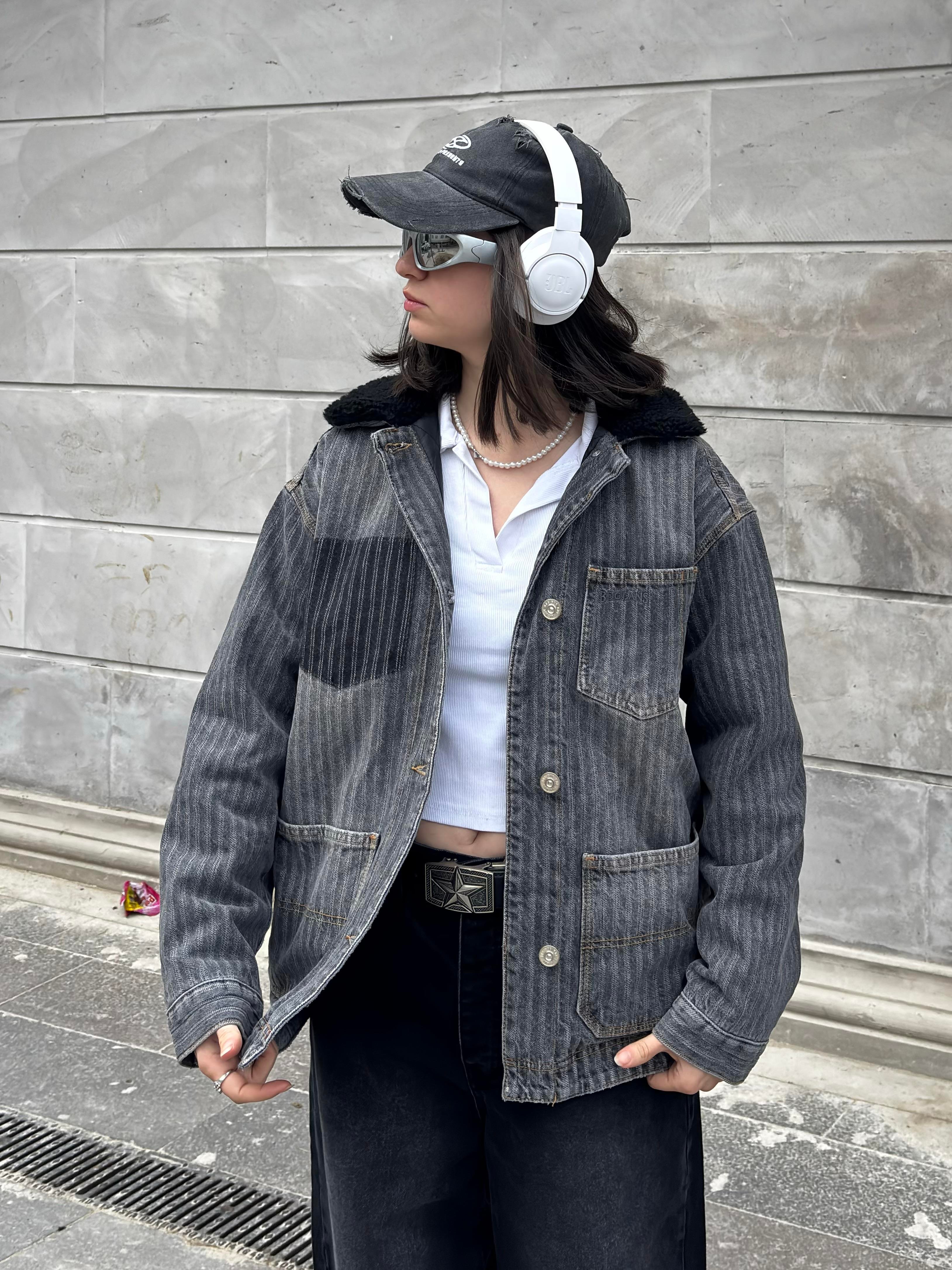 Denim Chore Borg Lined Jacket