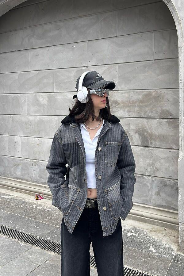 Denim Chore Borg Lined Jacket