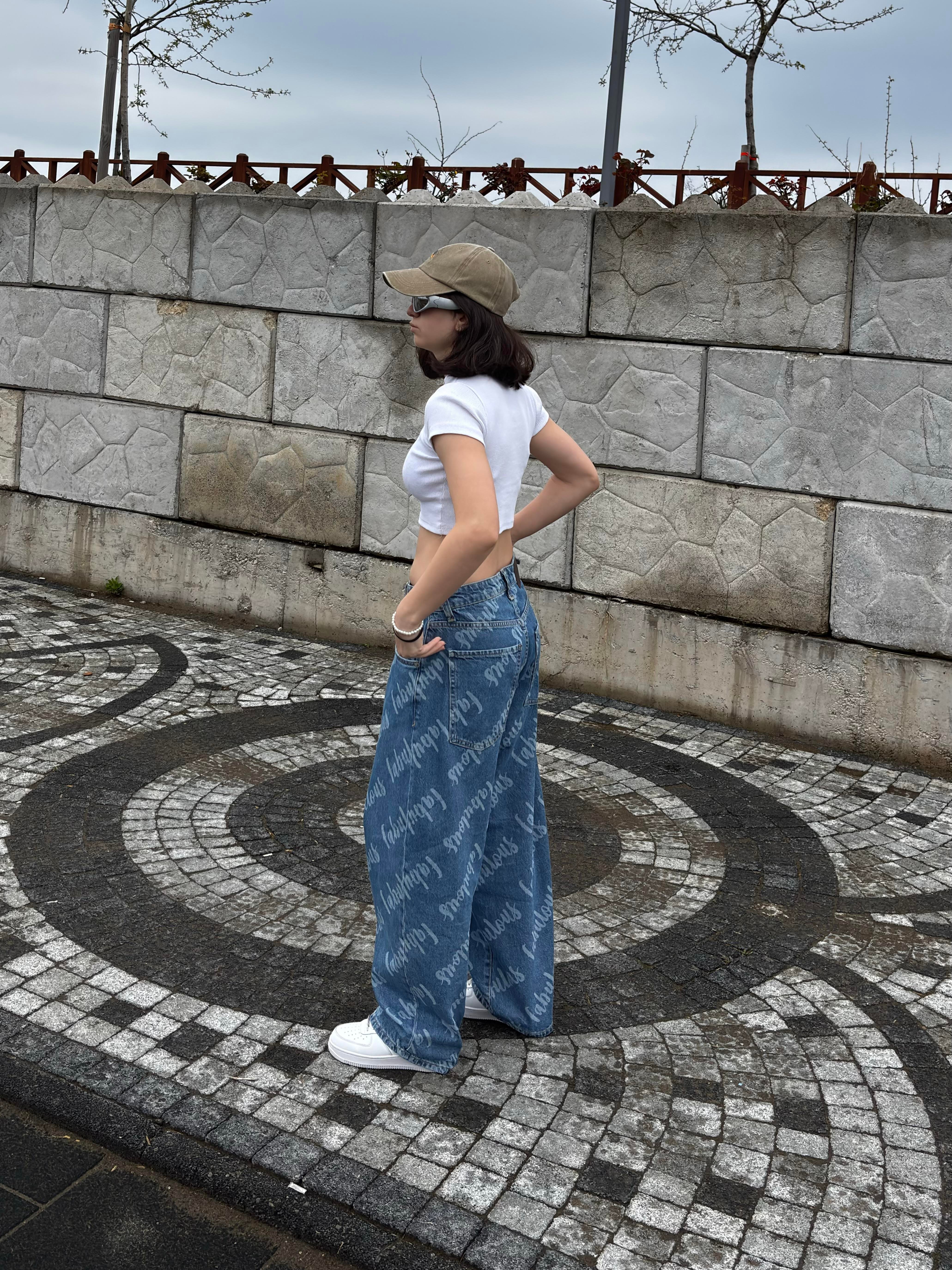 Denim Fabulous Tokalı Baggy Jean