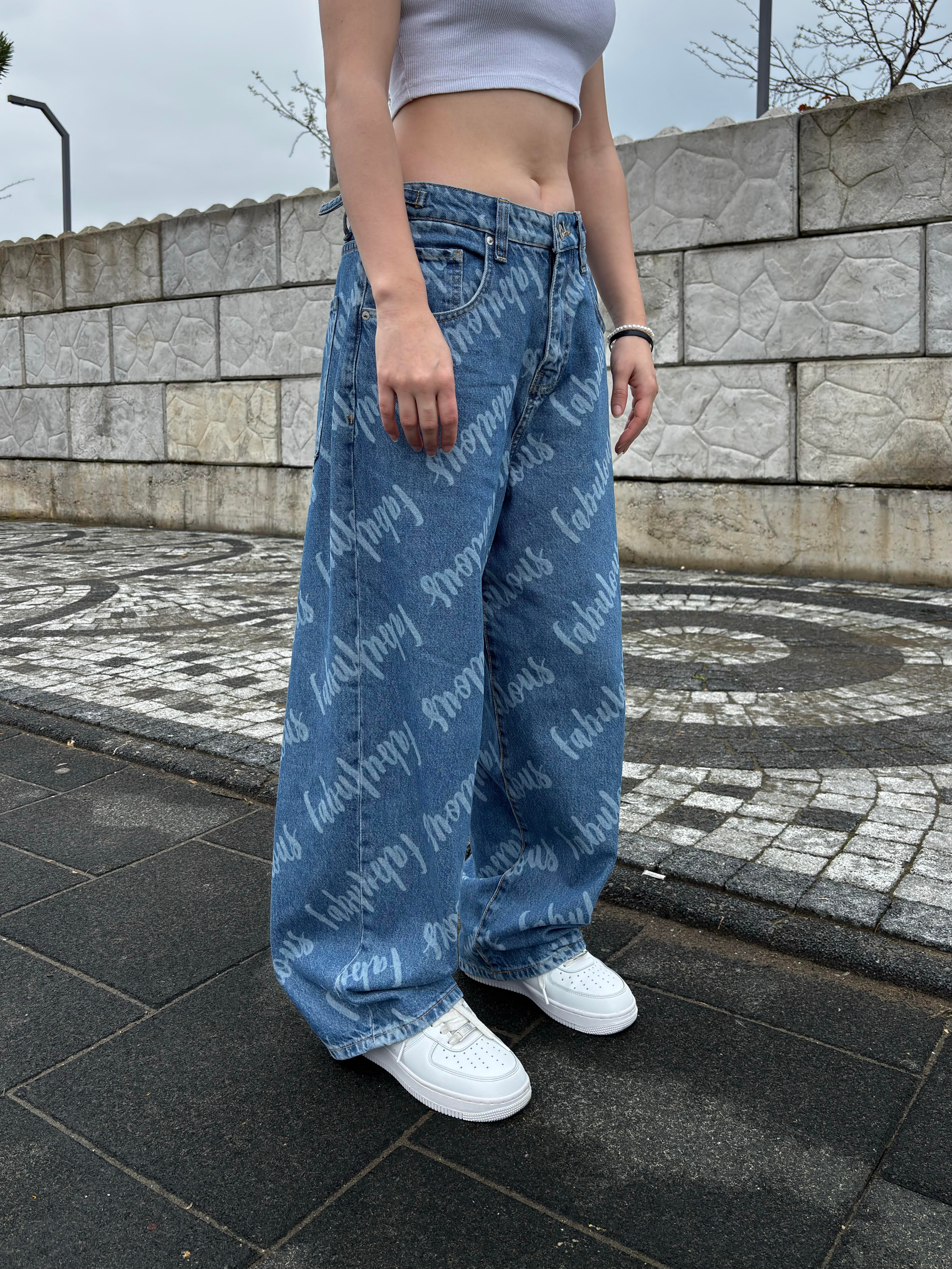 Denim Fabulous Tokalı Baggy Jean