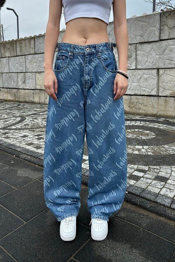 Denim Fabulous Tokalı Baggy Jean