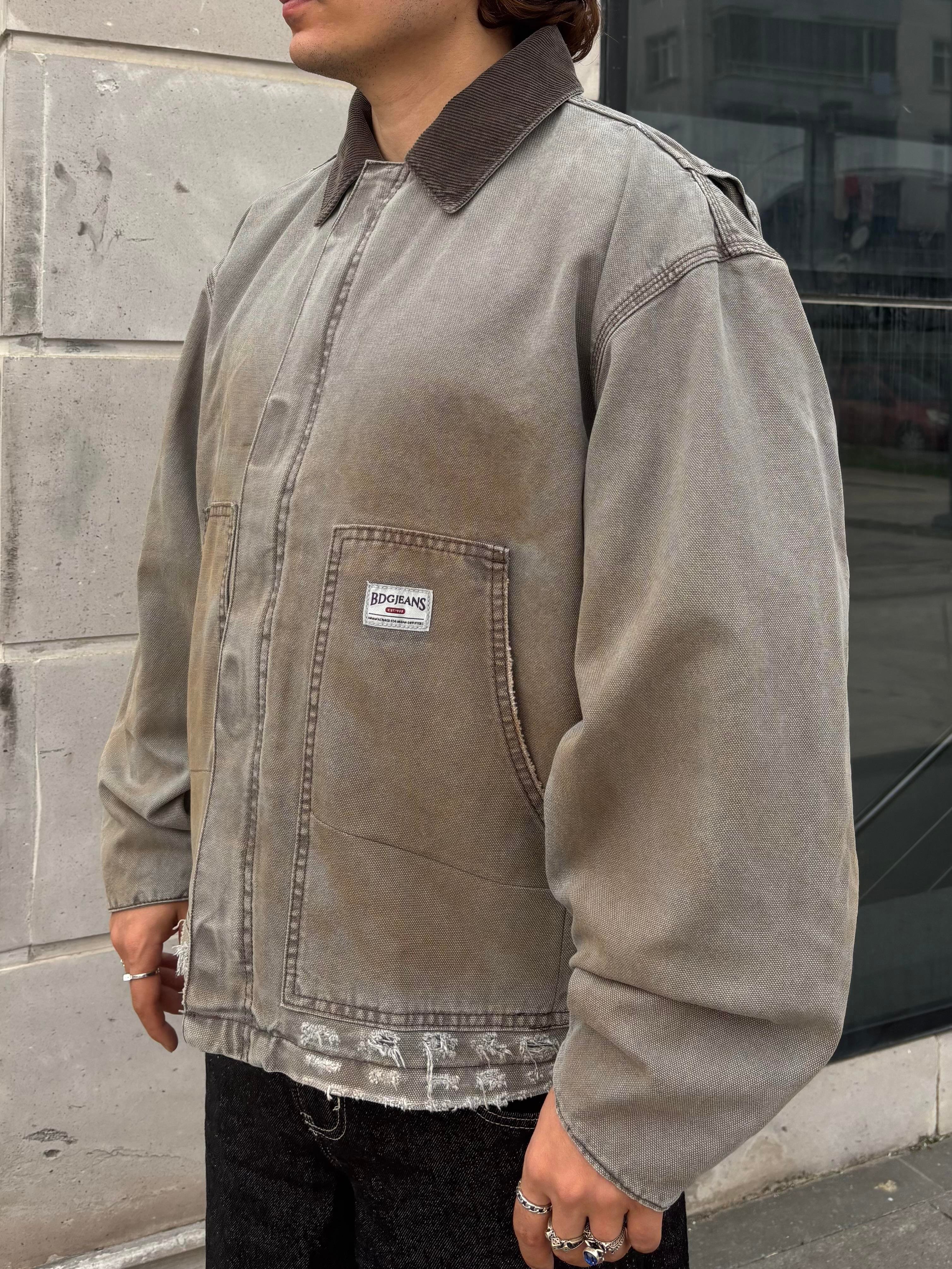 Denim Tinted Canvas Worker Jacket