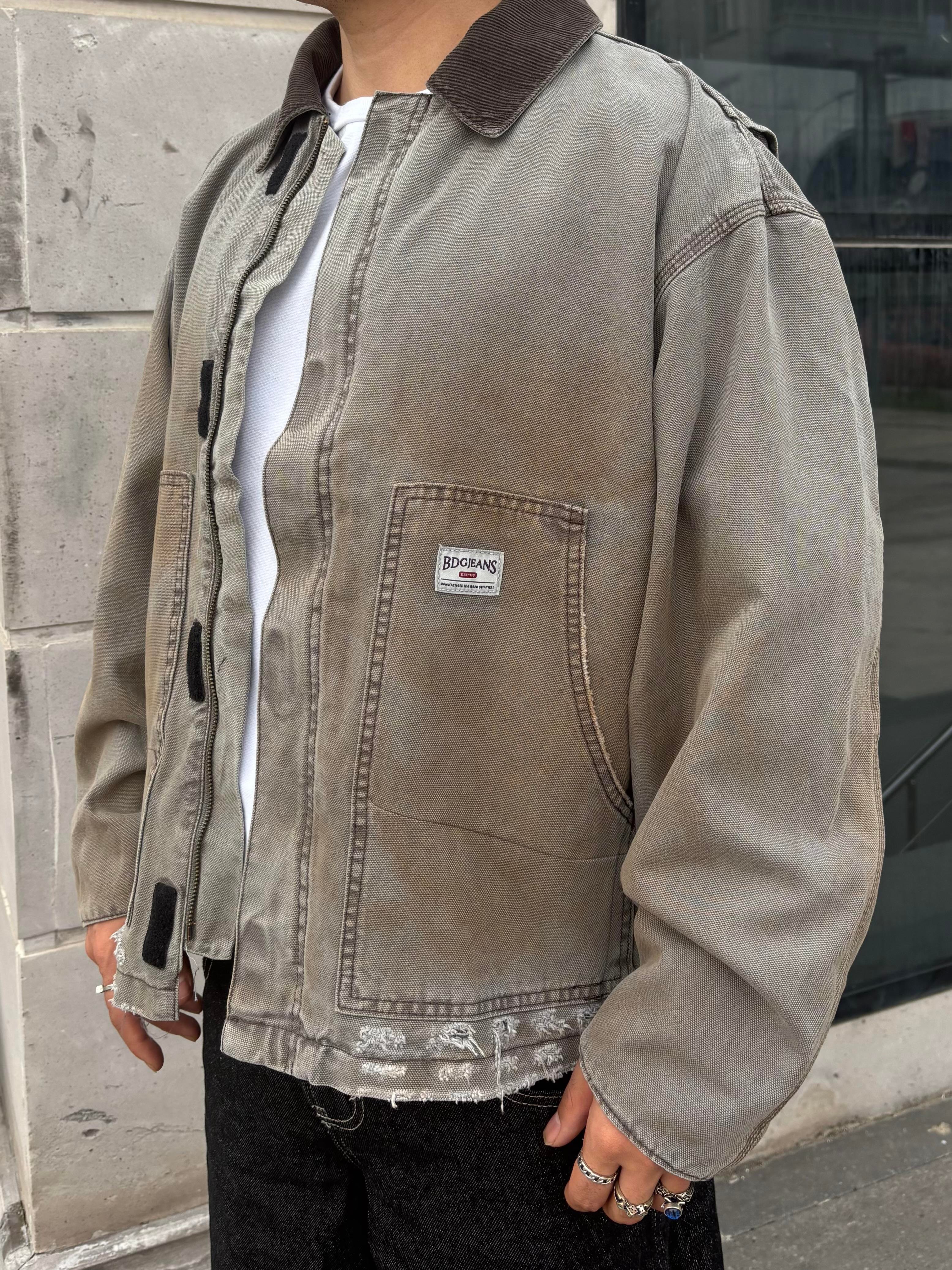 Denim Tinted Canvas Worker Jacket