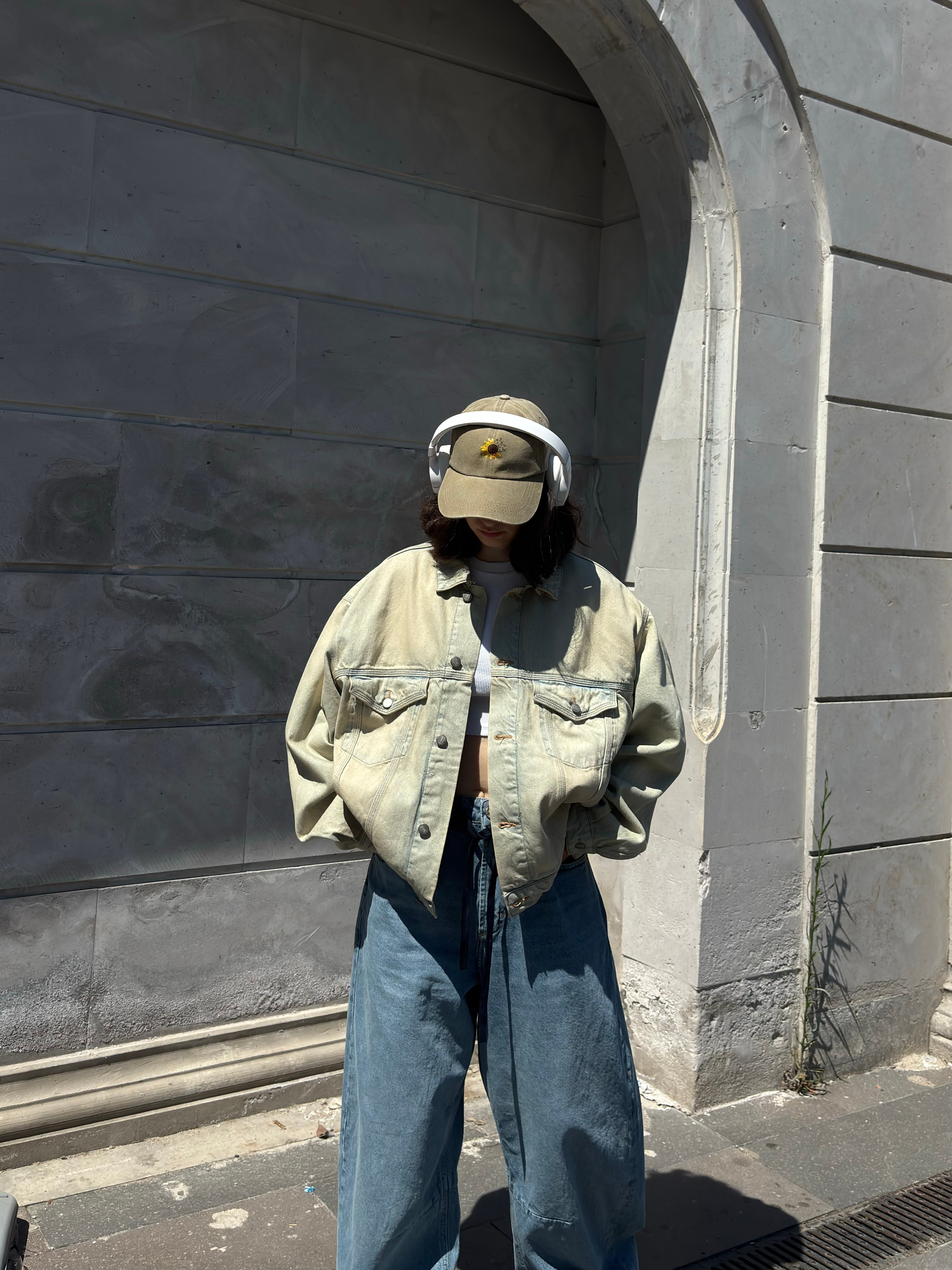 Dust Fade Cropped Denim Jacket