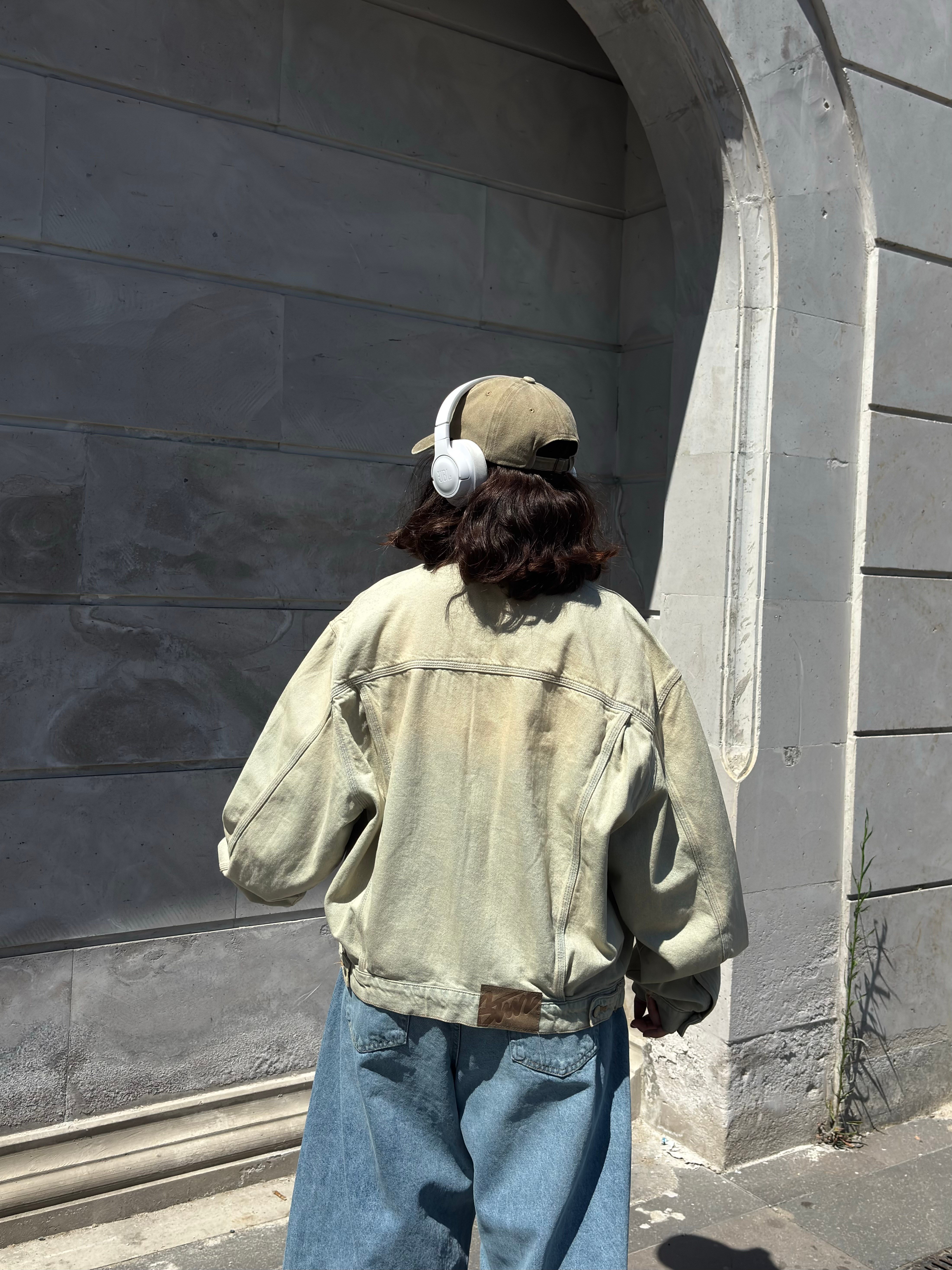 Dust Fade Cropped Denim Jacket