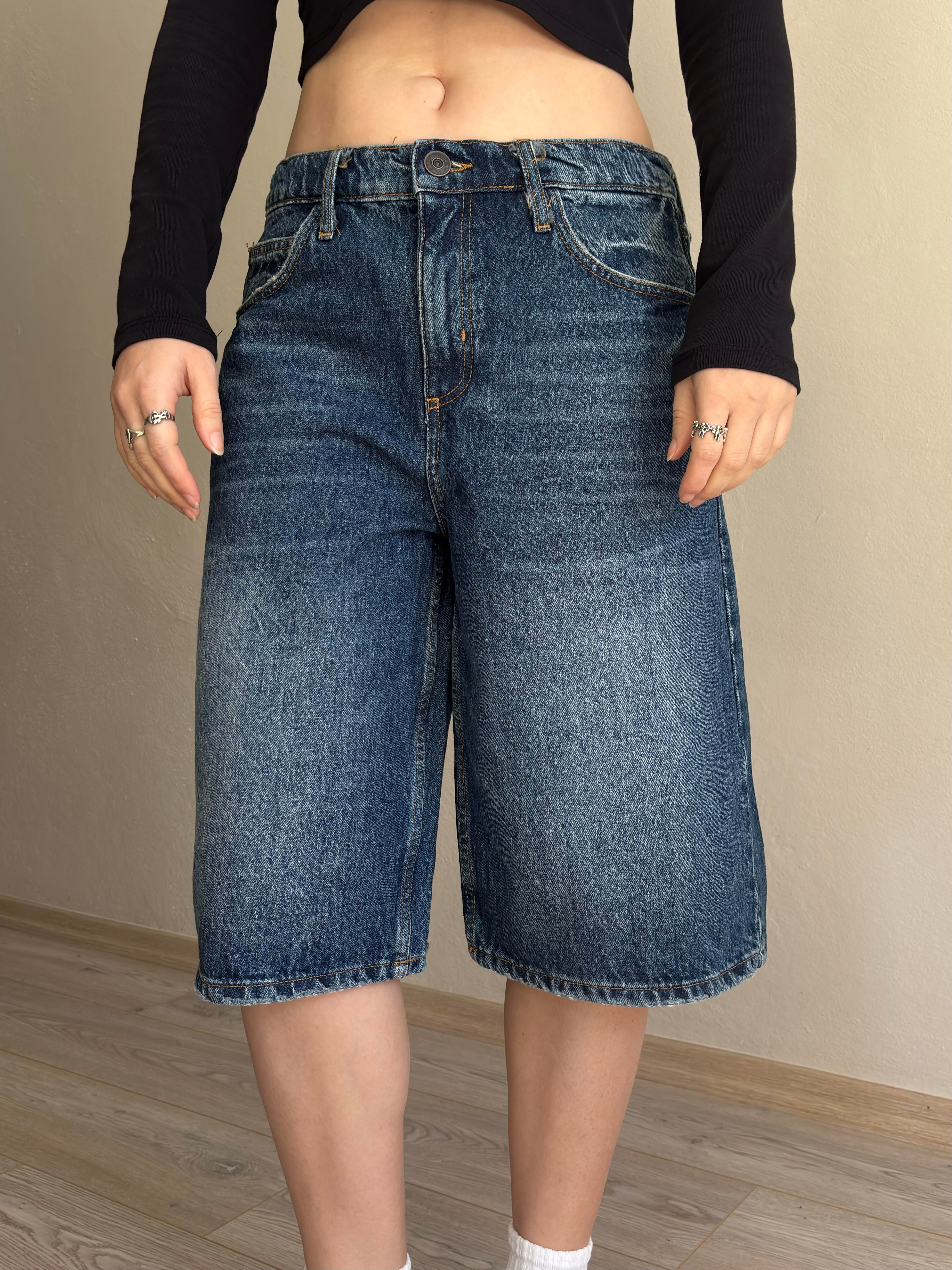 Eskitme Ton Longline Denim Jorts